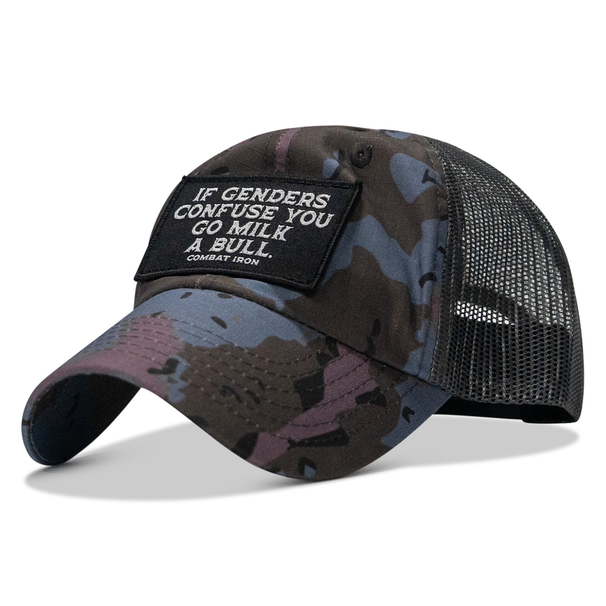 If Gender Confuses You Go Milk A Bull Patch Ripstop Hat
