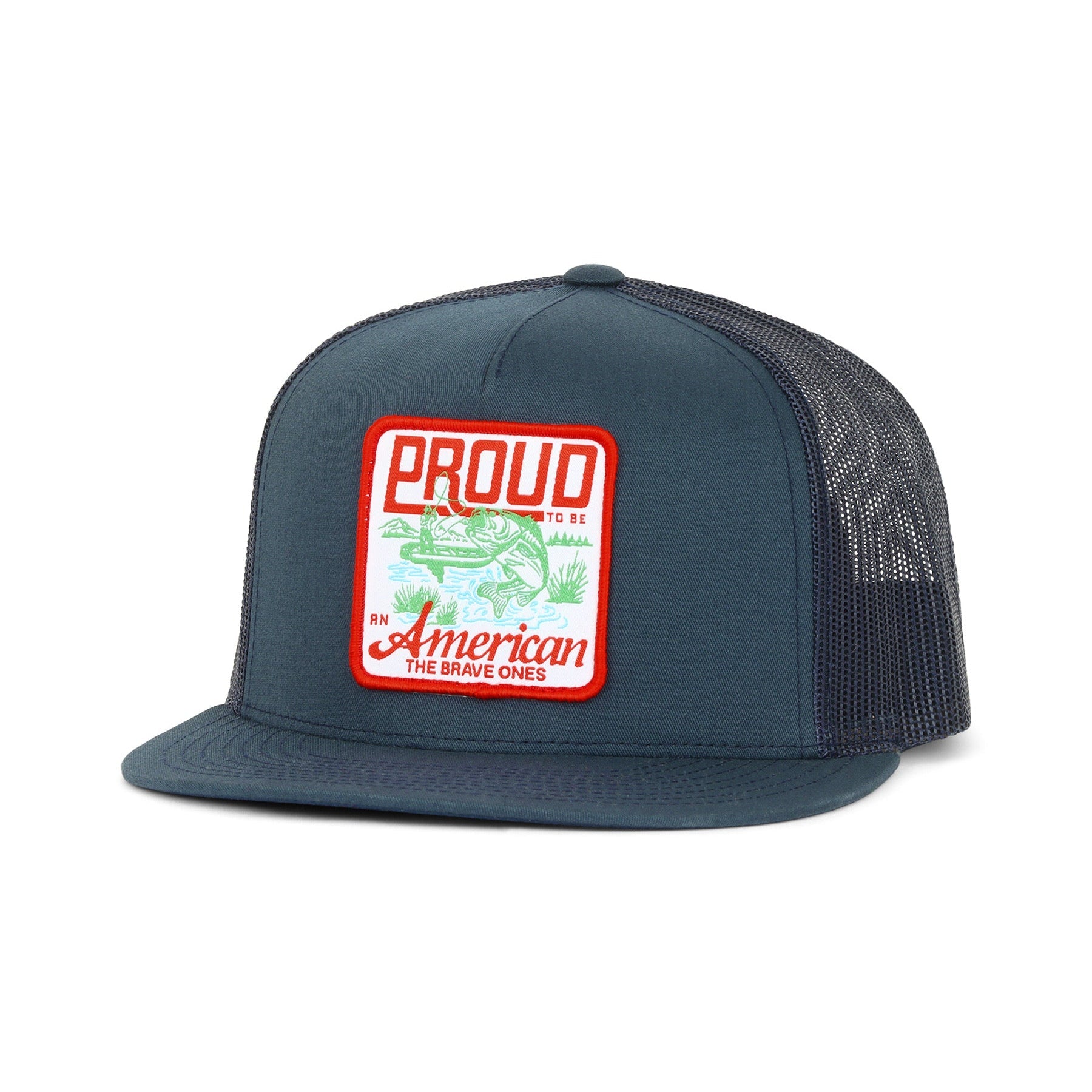 Proud Fisherman Trucker Hat - Navy | The Brave Ones