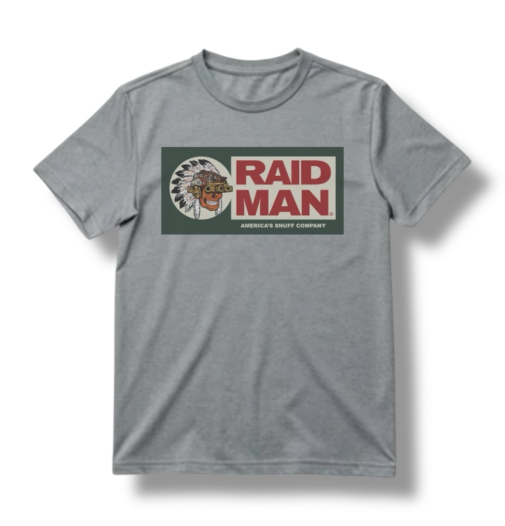 "RAID MAN" TEE (HEATHER GREY)