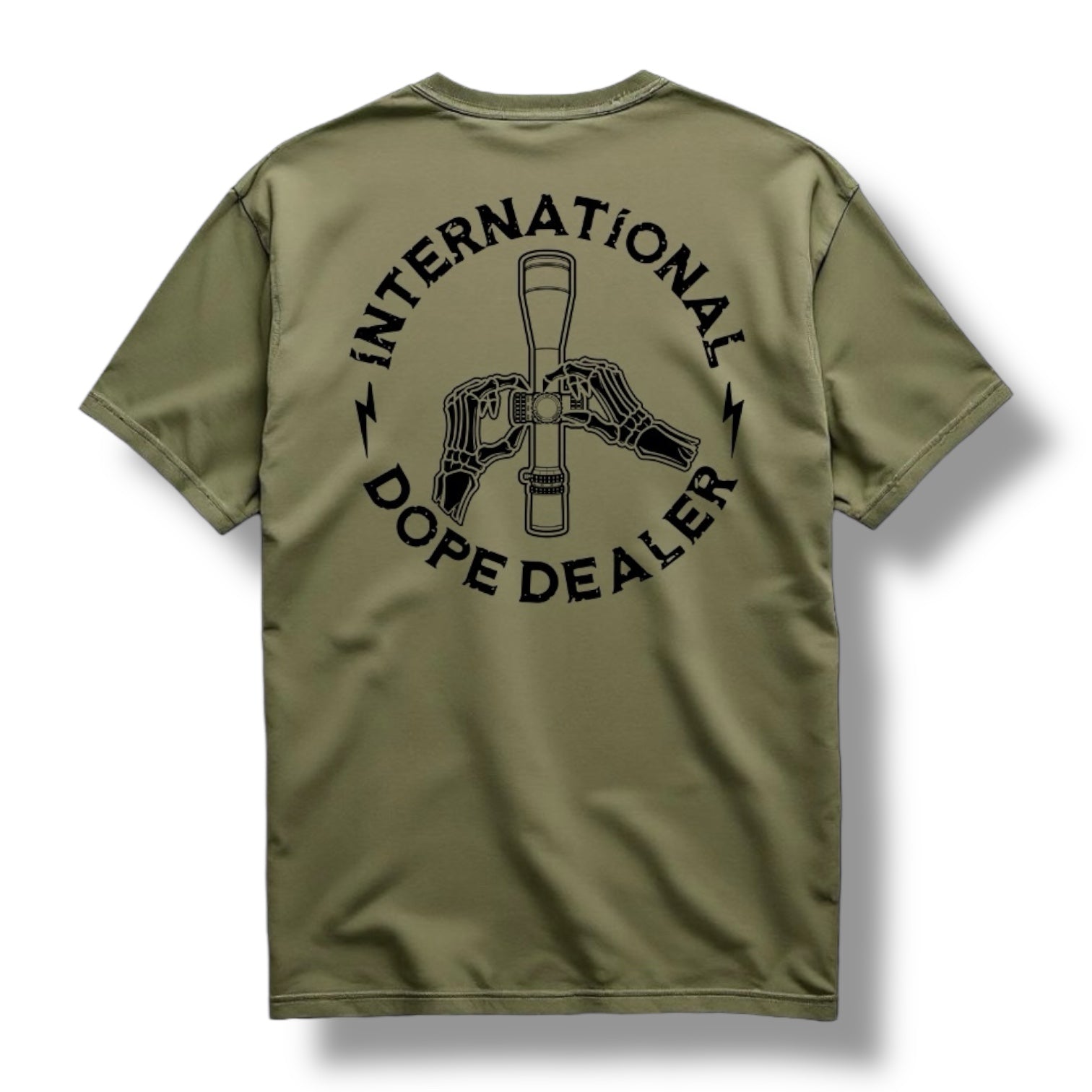 "DOPE DEALER" TEE (BLACK / MIL GREEN)