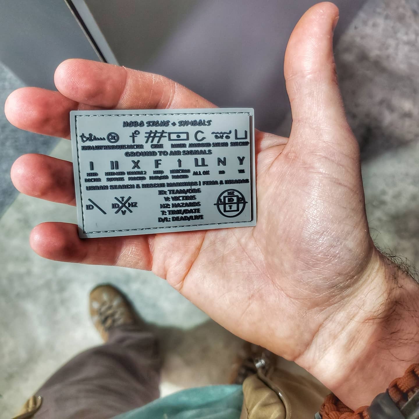 Storage Pocket Patch: Hobo Symbols, Ground to Air Signals, Search and Rescue Markings