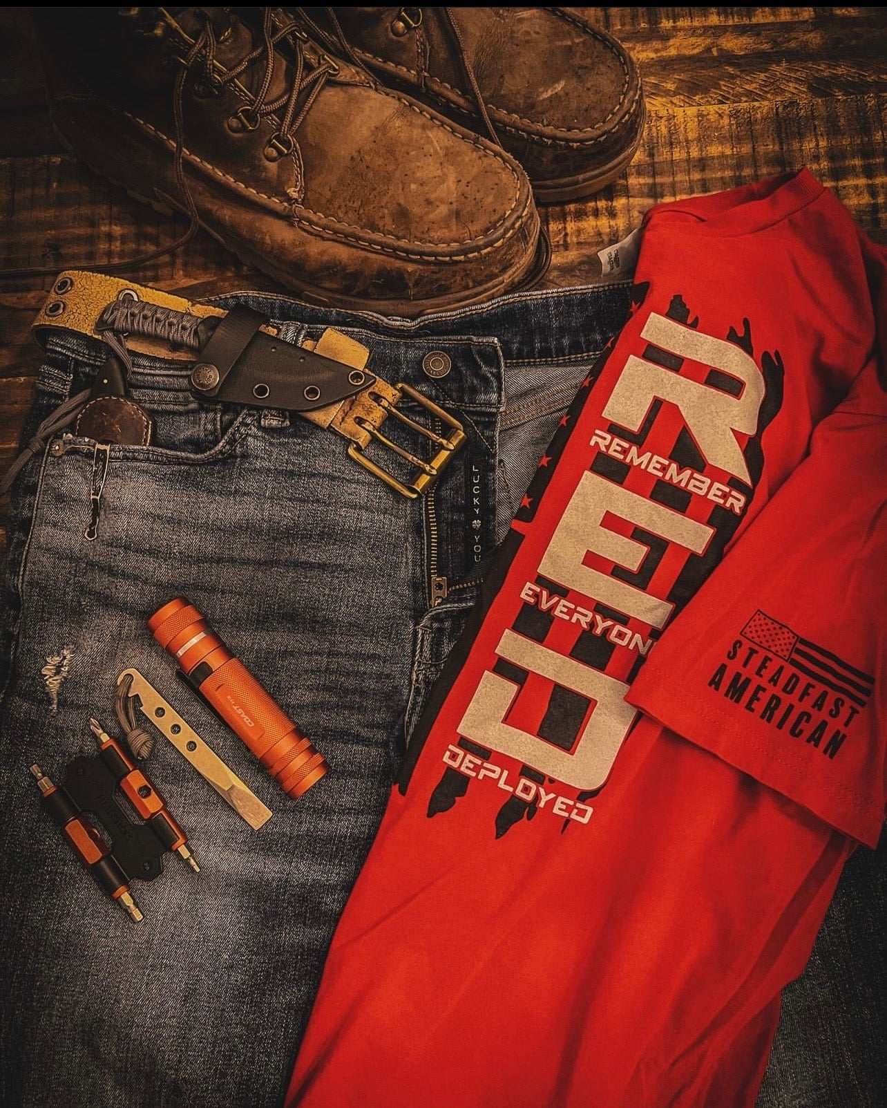 Remember Everyone Deployed (R.E.D.) American Flag T-Shirt