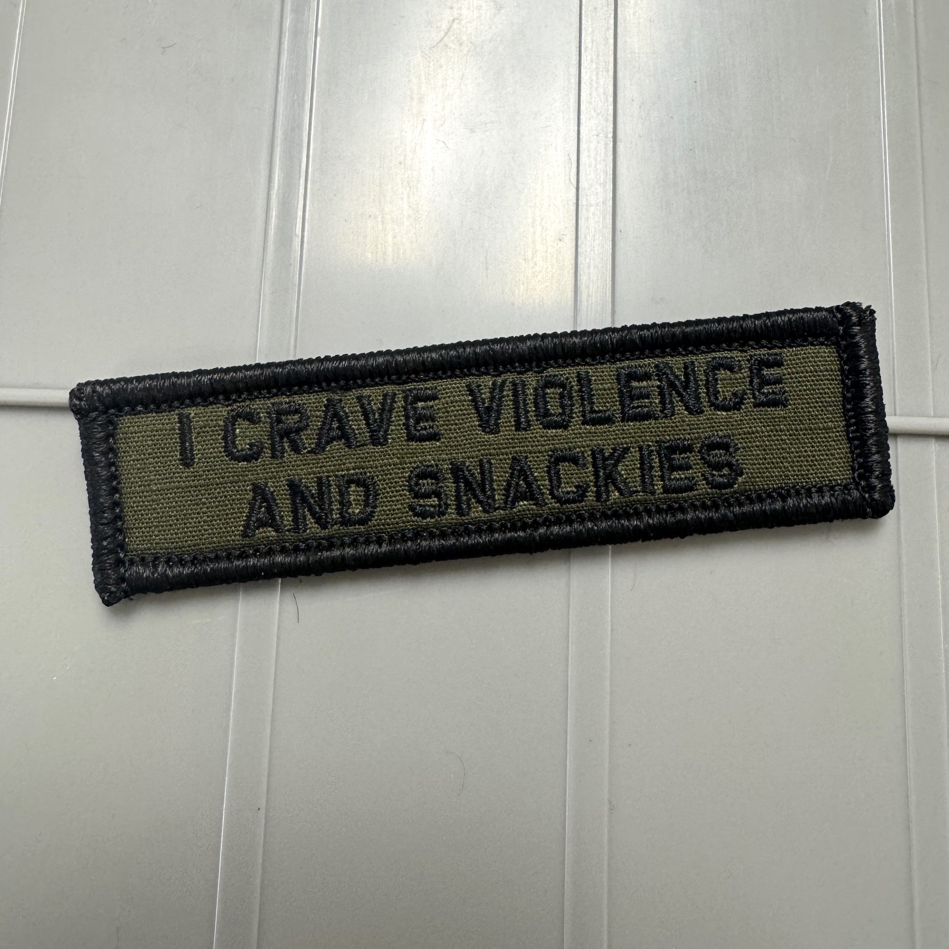 As Seen on Socials - I Crave Violence and Snackies - 1x3.75 Patch - Multiple Variants