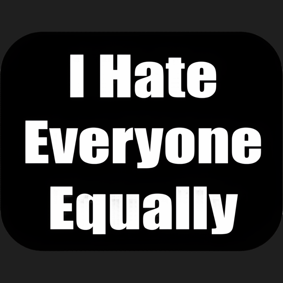 I HATE EVERYONE EQUALLY STICKER