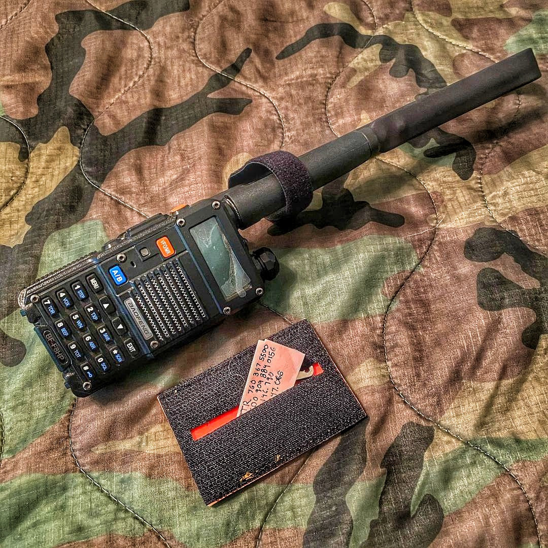 Storage Pocket Patch: Emergency Comms with Radio Frequency/Channel and Telephone Contact Numbers, ICE Card