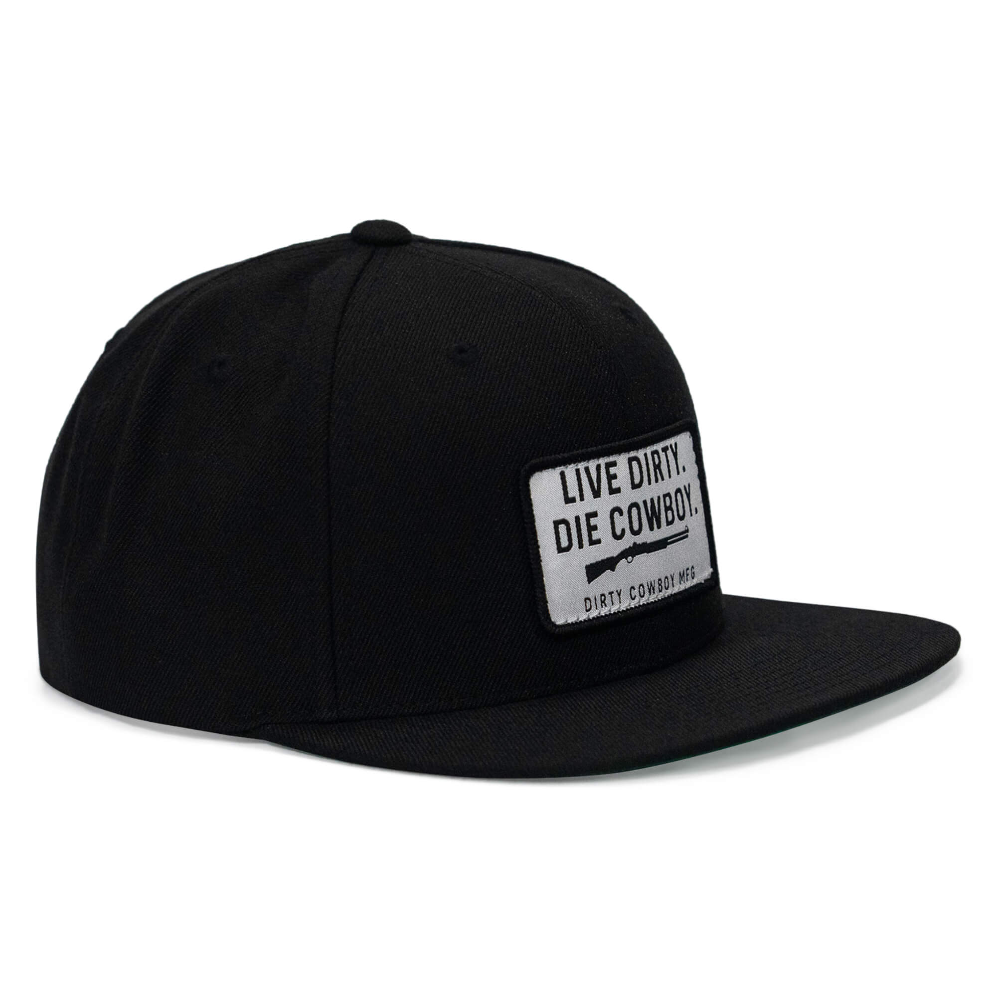Live Dirty. Die Cowboy. Flatbill SnapBack