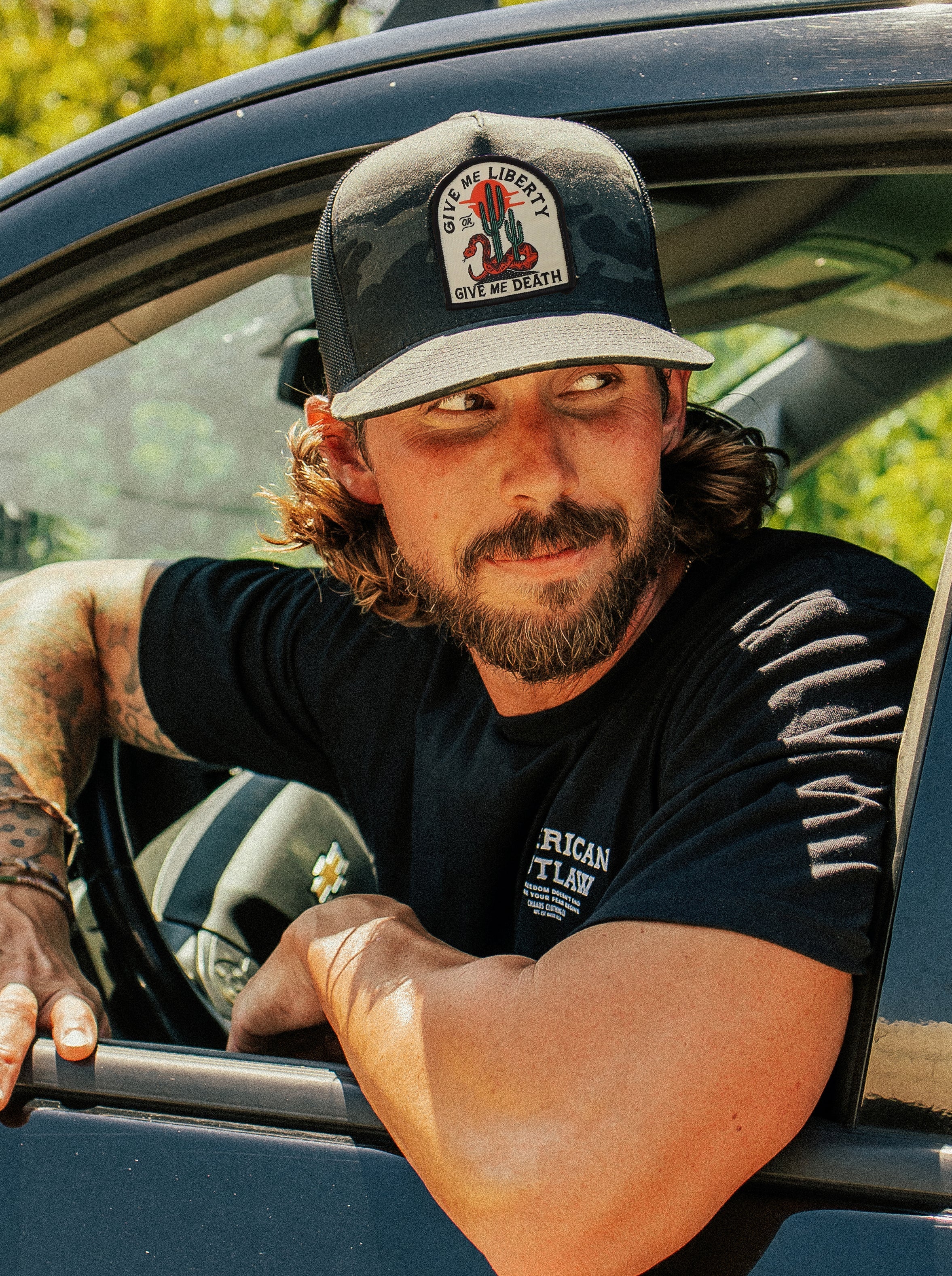 Liberty or Death Black Camo Trucker Hat | The Brave Ones