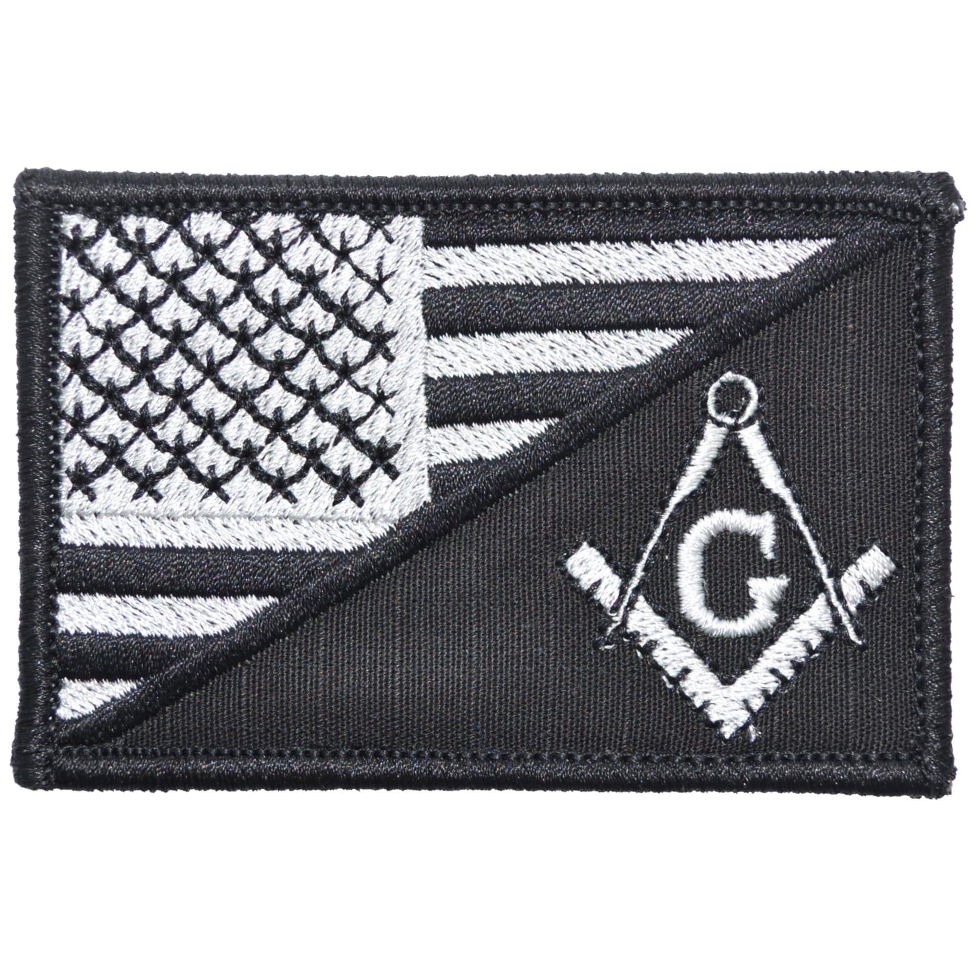 Masonic Square and Compasses USA Flag - 2.25x3.5 Patch