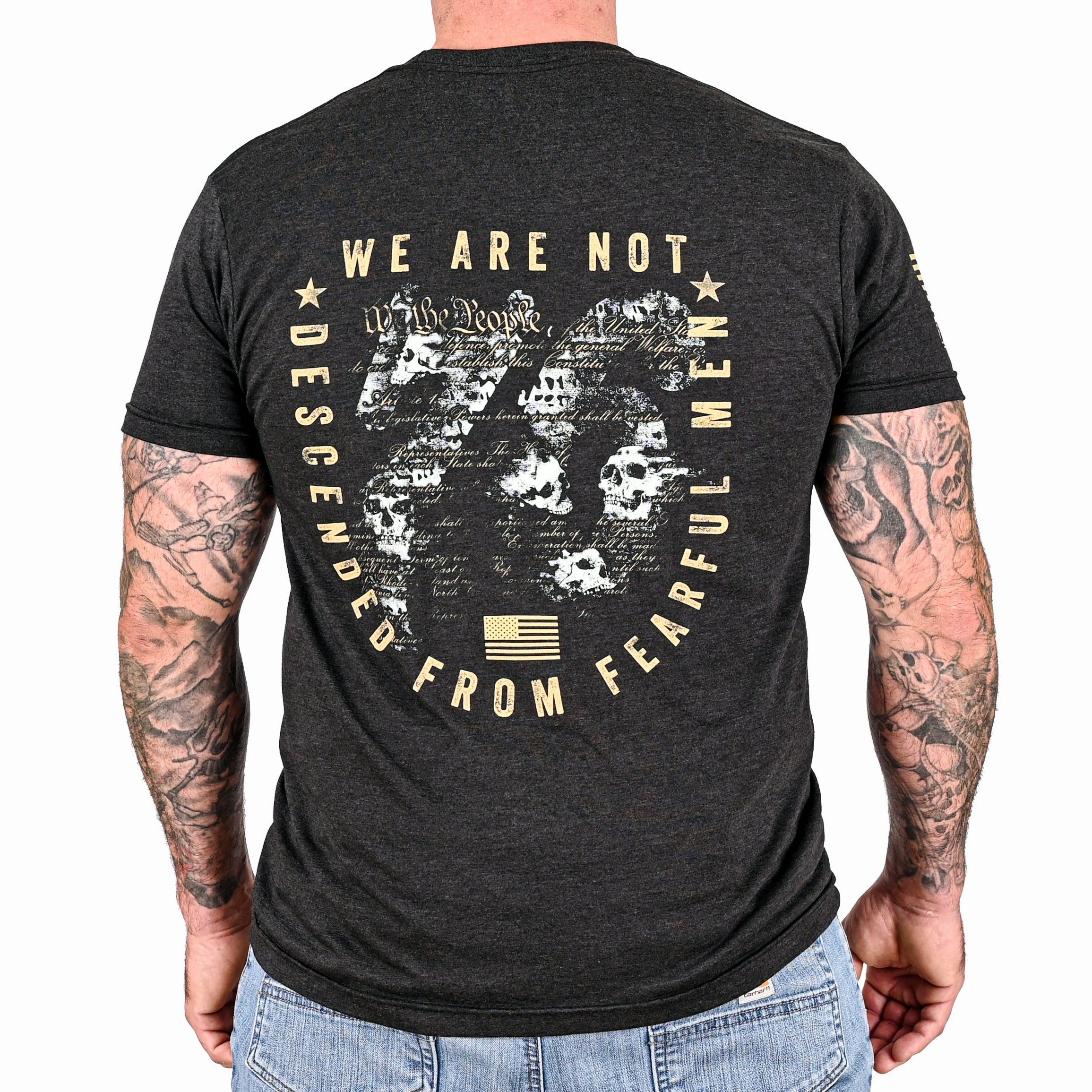 Men's We Are Not Descended from Fearful Men Patriotic T-Shirt - Heather Black