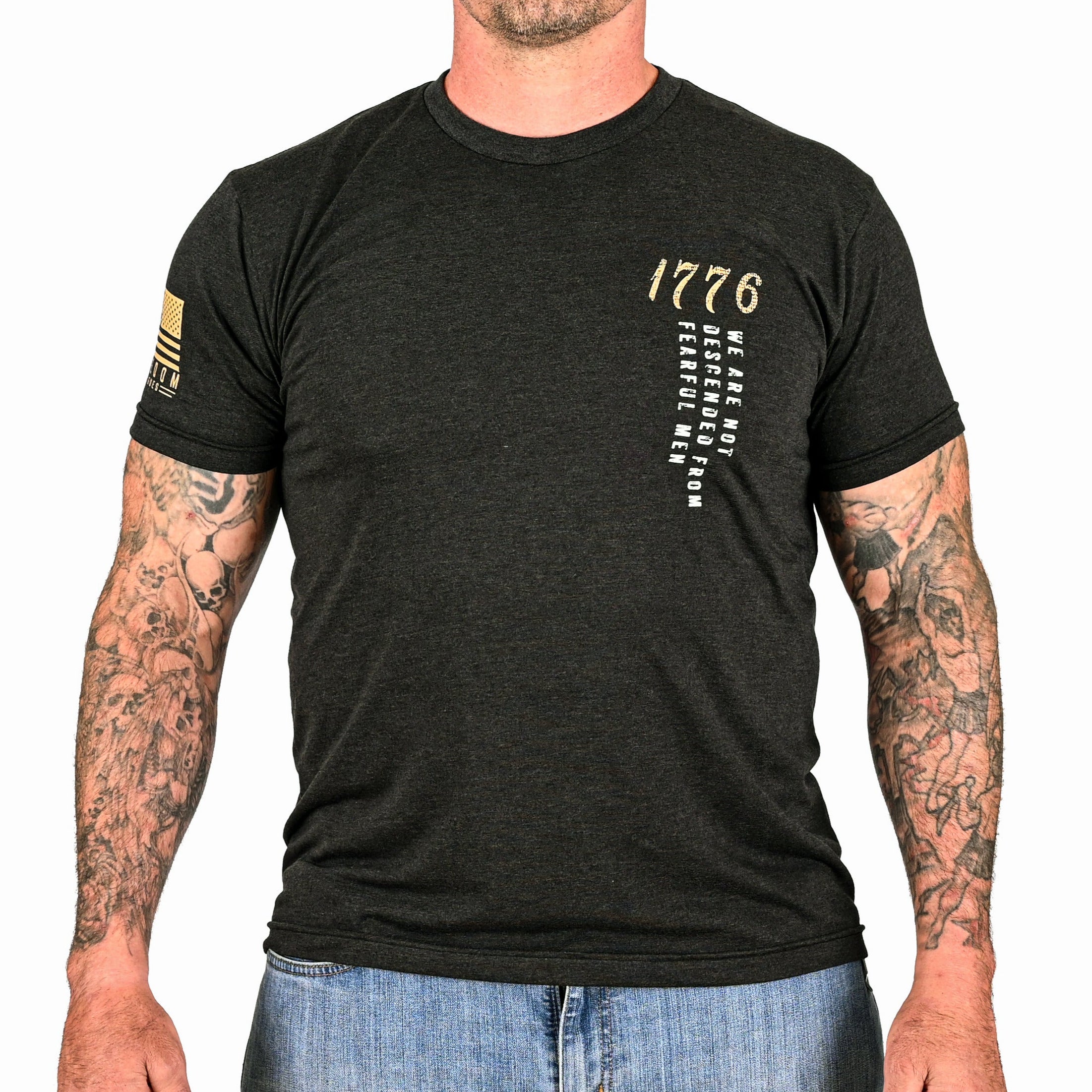 Men's We Are Not Descended from Fearful Men Patriotic T-Shirt - Heather Black