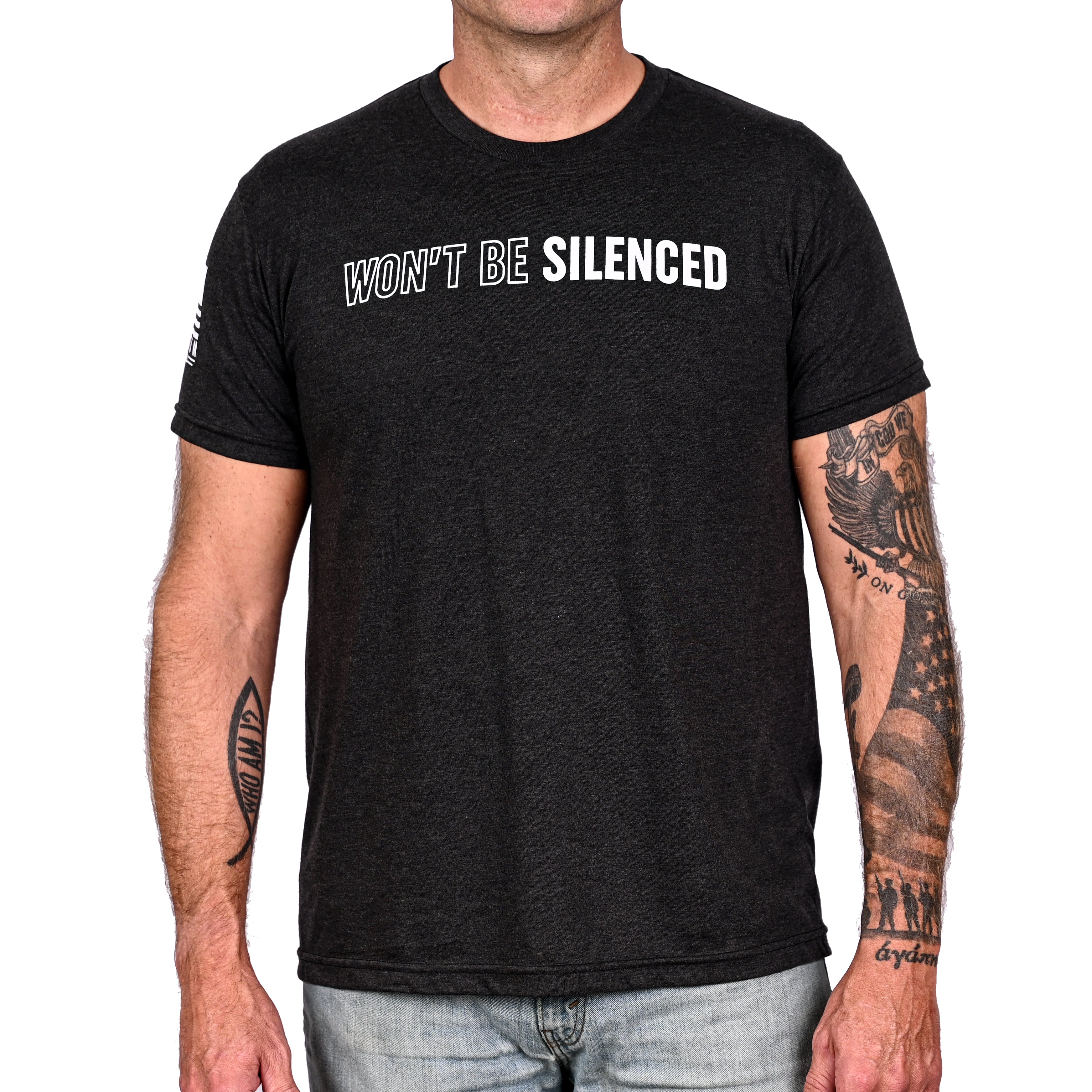 Men's Won't Be Silenced First Amendment Patriotic T-Shirt