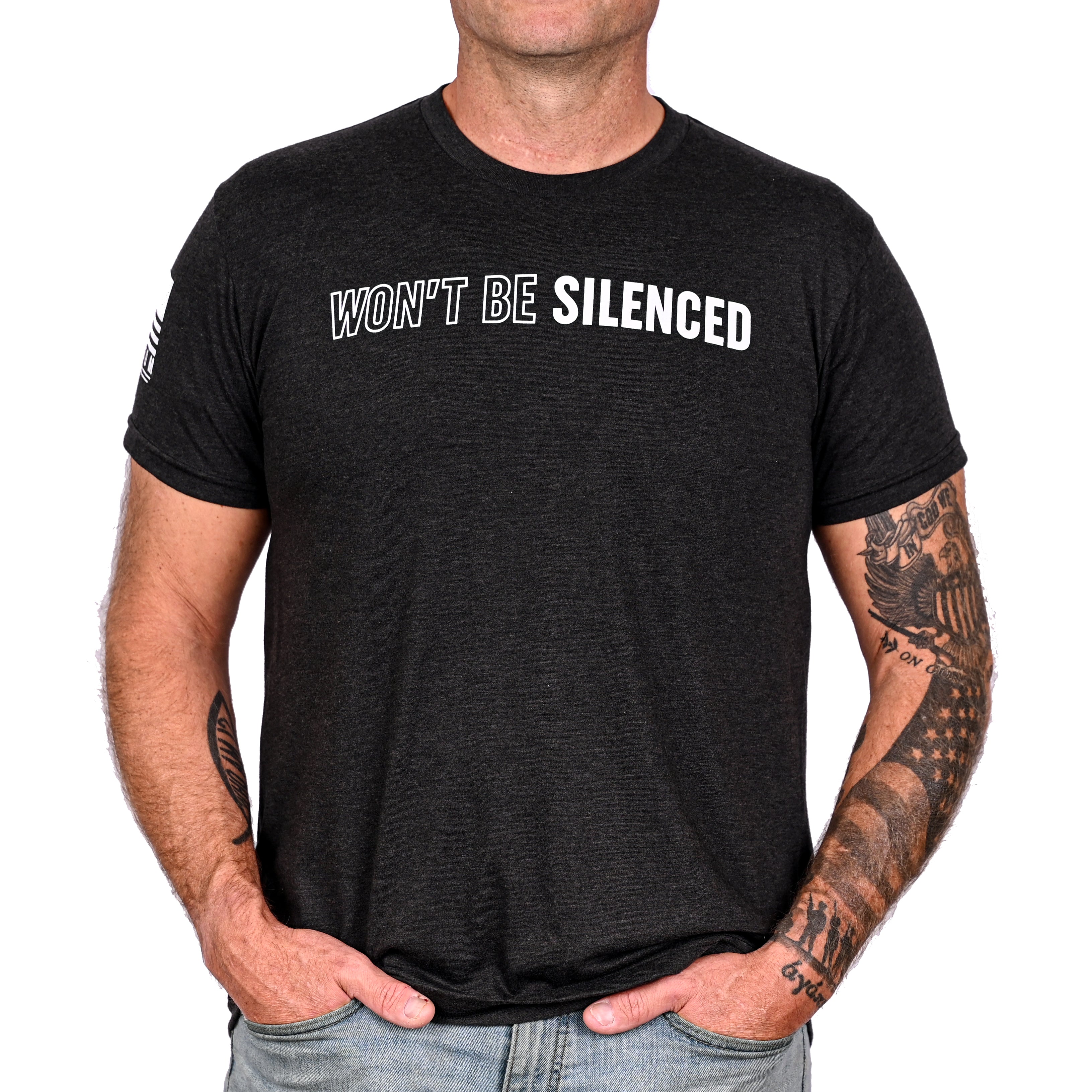 Men's Won't Be Silenced First Amendment Patriotic T-Shirt