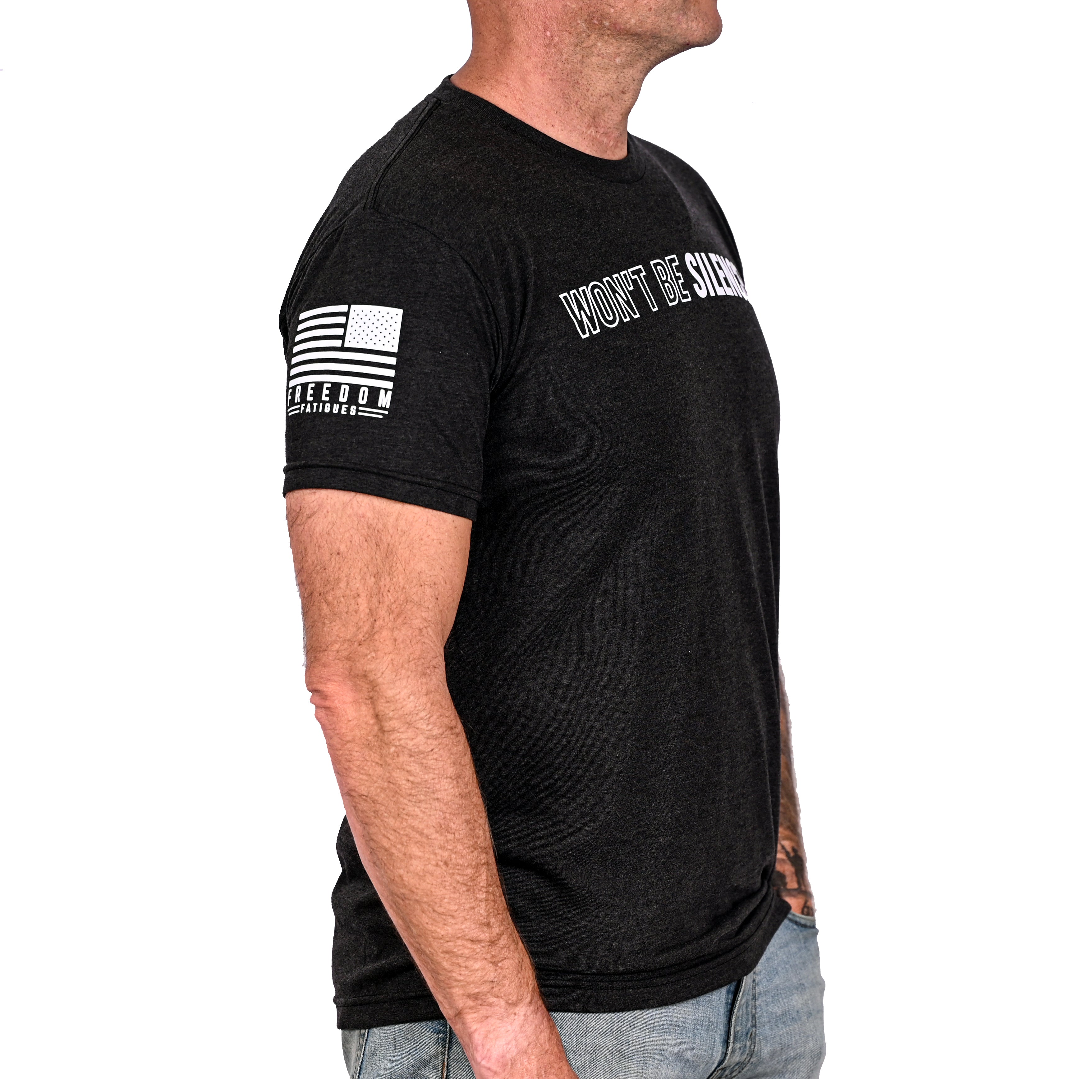 Men's Won't Be Silenced First Amendment Patriotic T-Shirt
