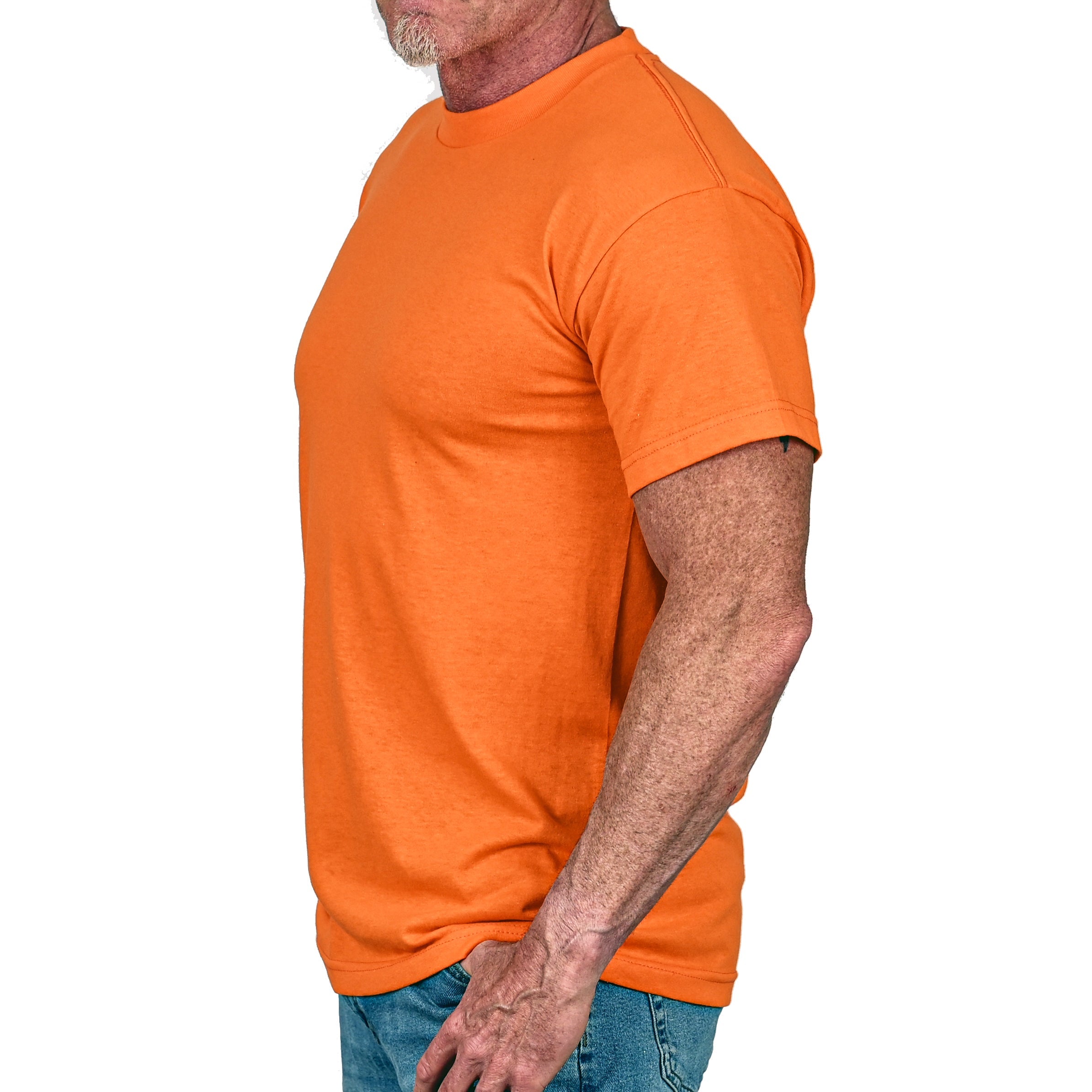 Men's Basic Hi-Vis Orange Patriotic Work Shirt