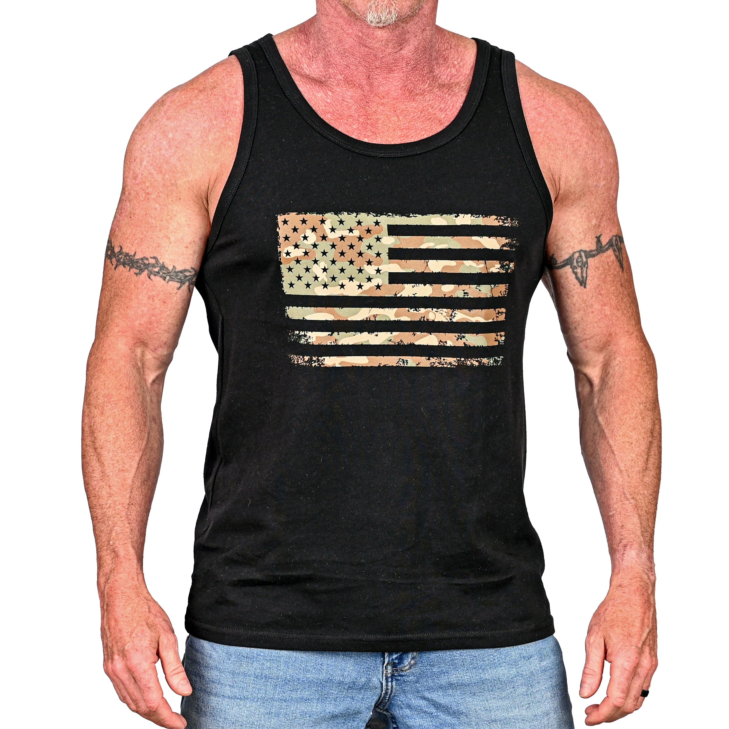 Men's Camo American Flag Patriotic Tank Top