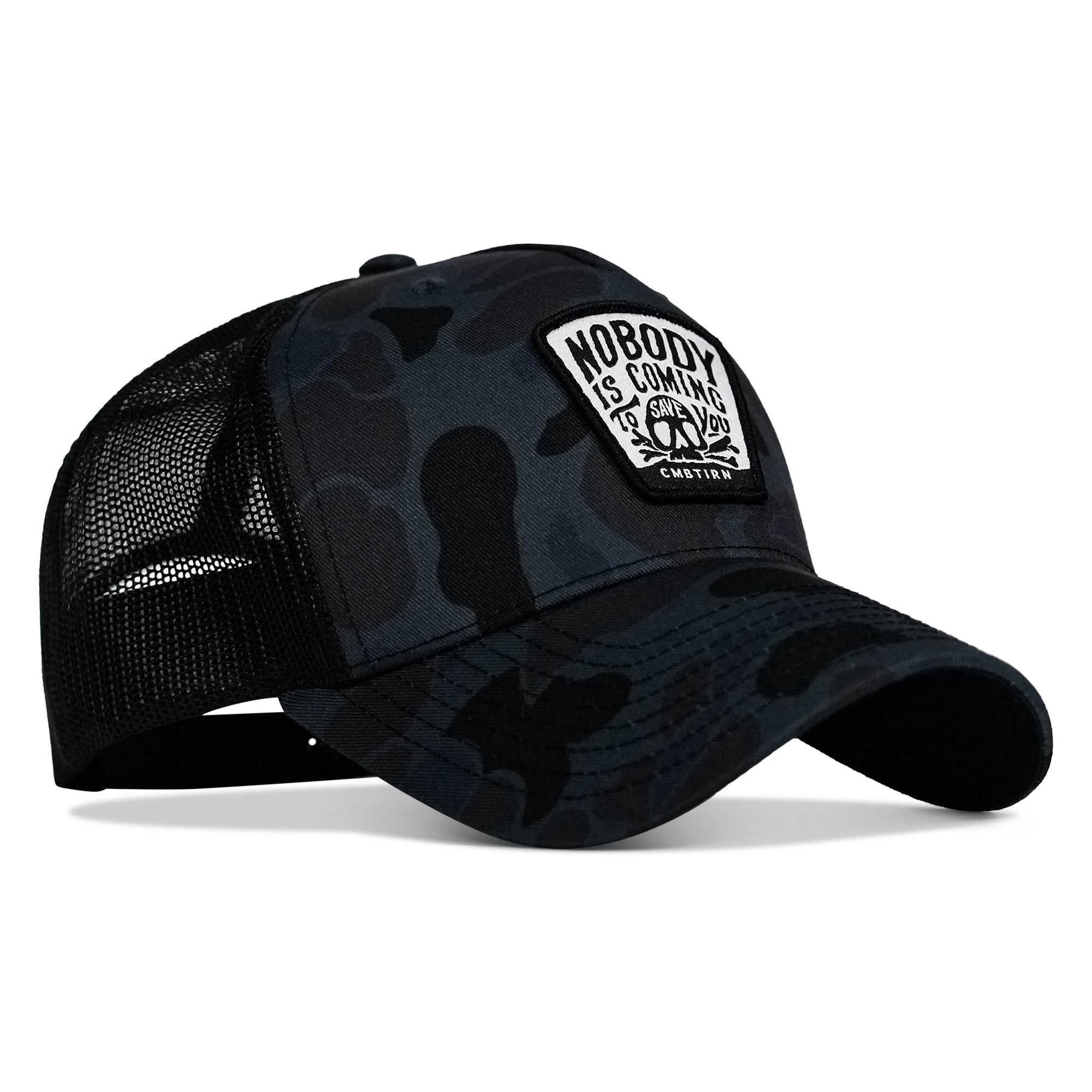 Nobody Is Coming To Save You Skull Patch Snapback Hat