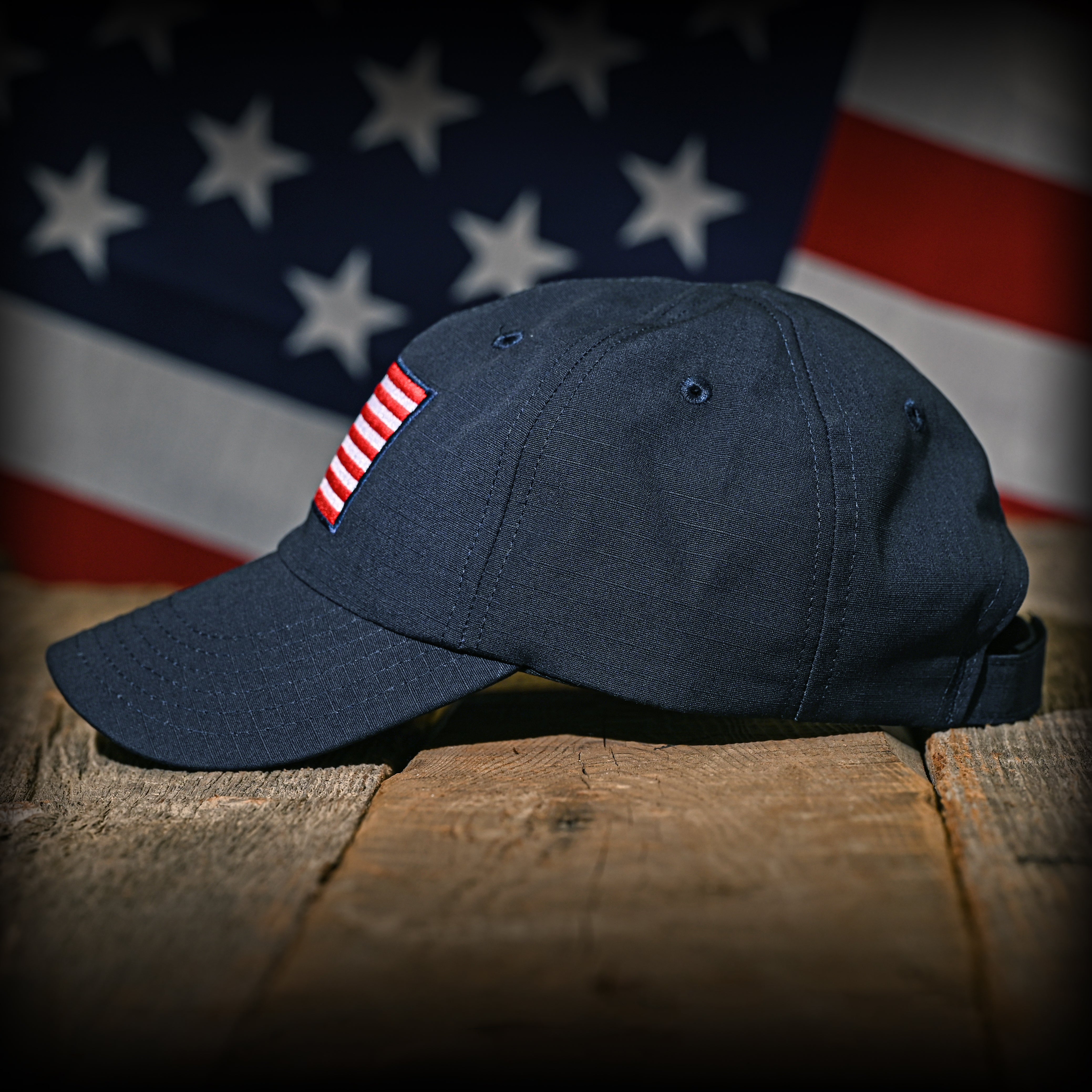 NAVY FULL RIPSTOP US FLAG RANGE HAT