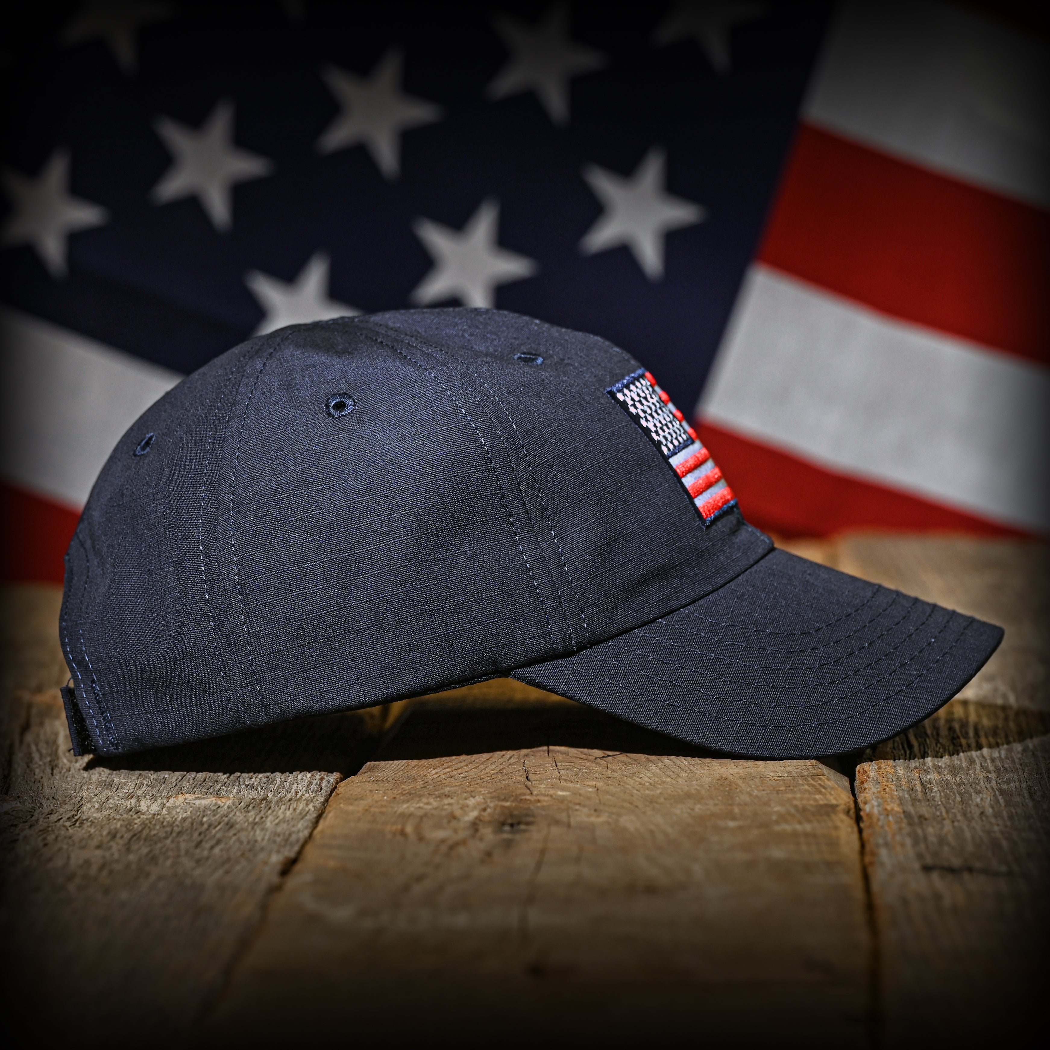 NAVY FULL RIPSTOP US FLAG RANGE HAT