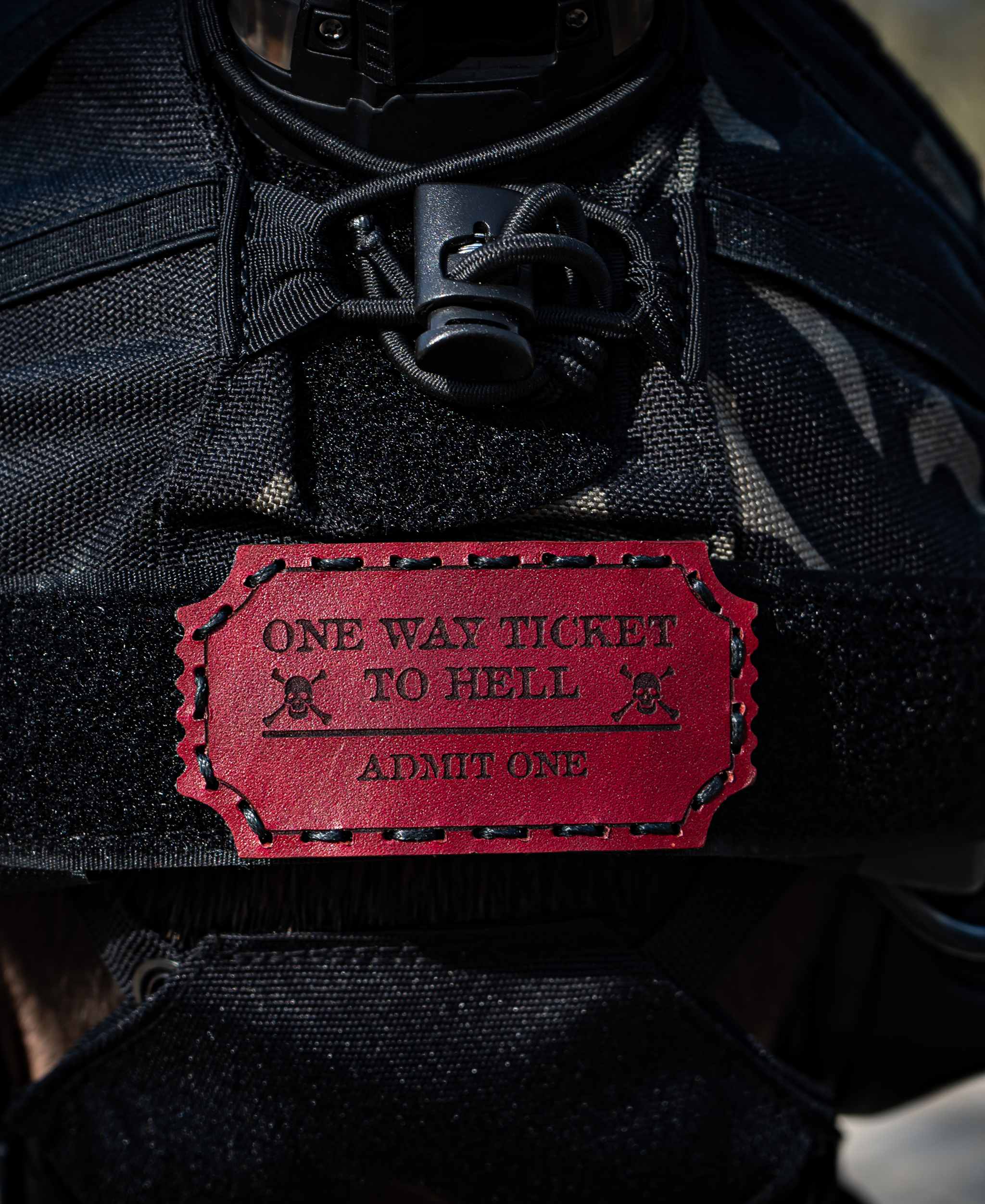 ONE WAY TICKET TO HELL LEATHER PATCH