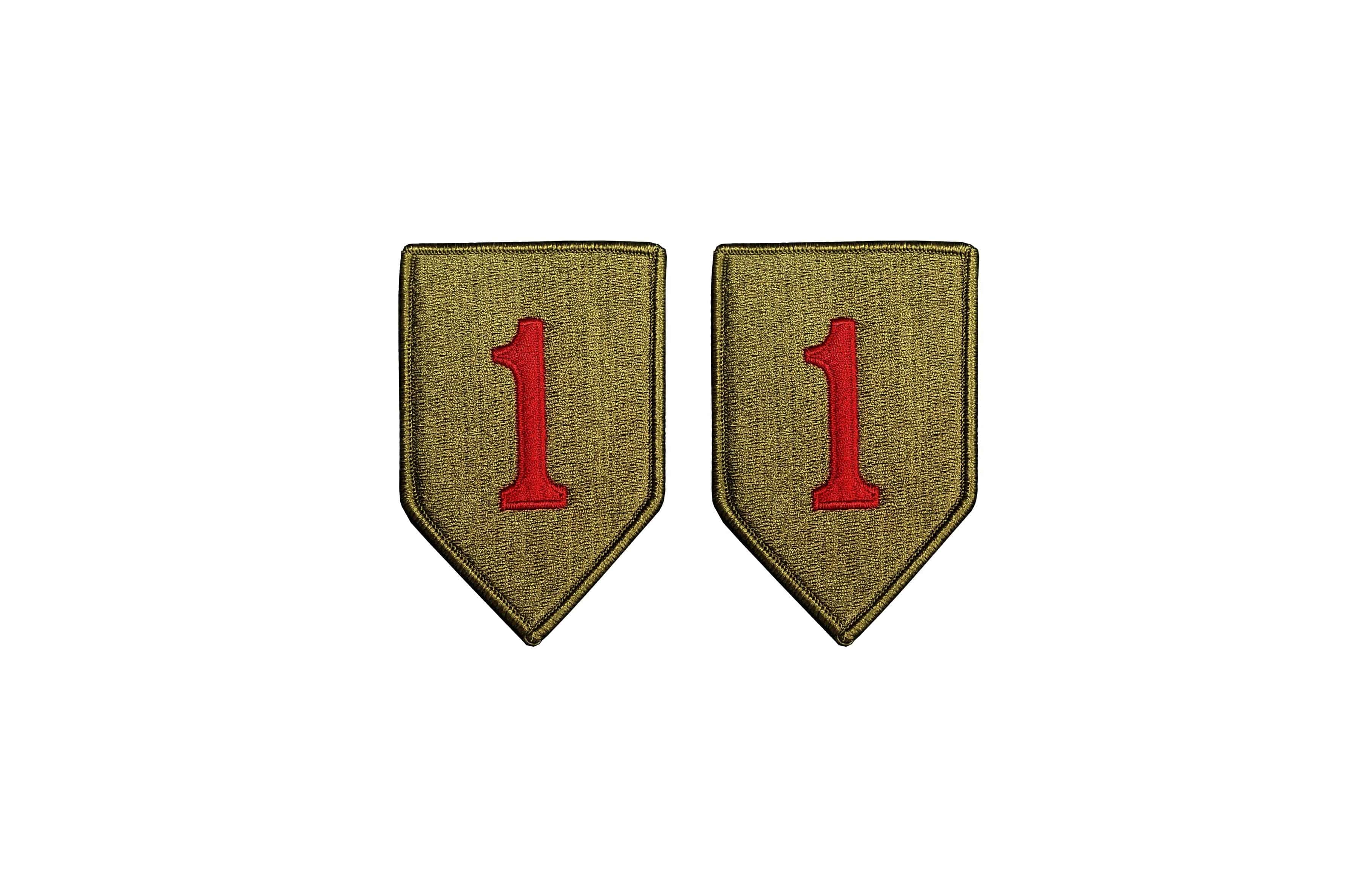 U.S. Army 1st Infantry Division Red #1 OCP Patch w/ Hook Fastener (pair)