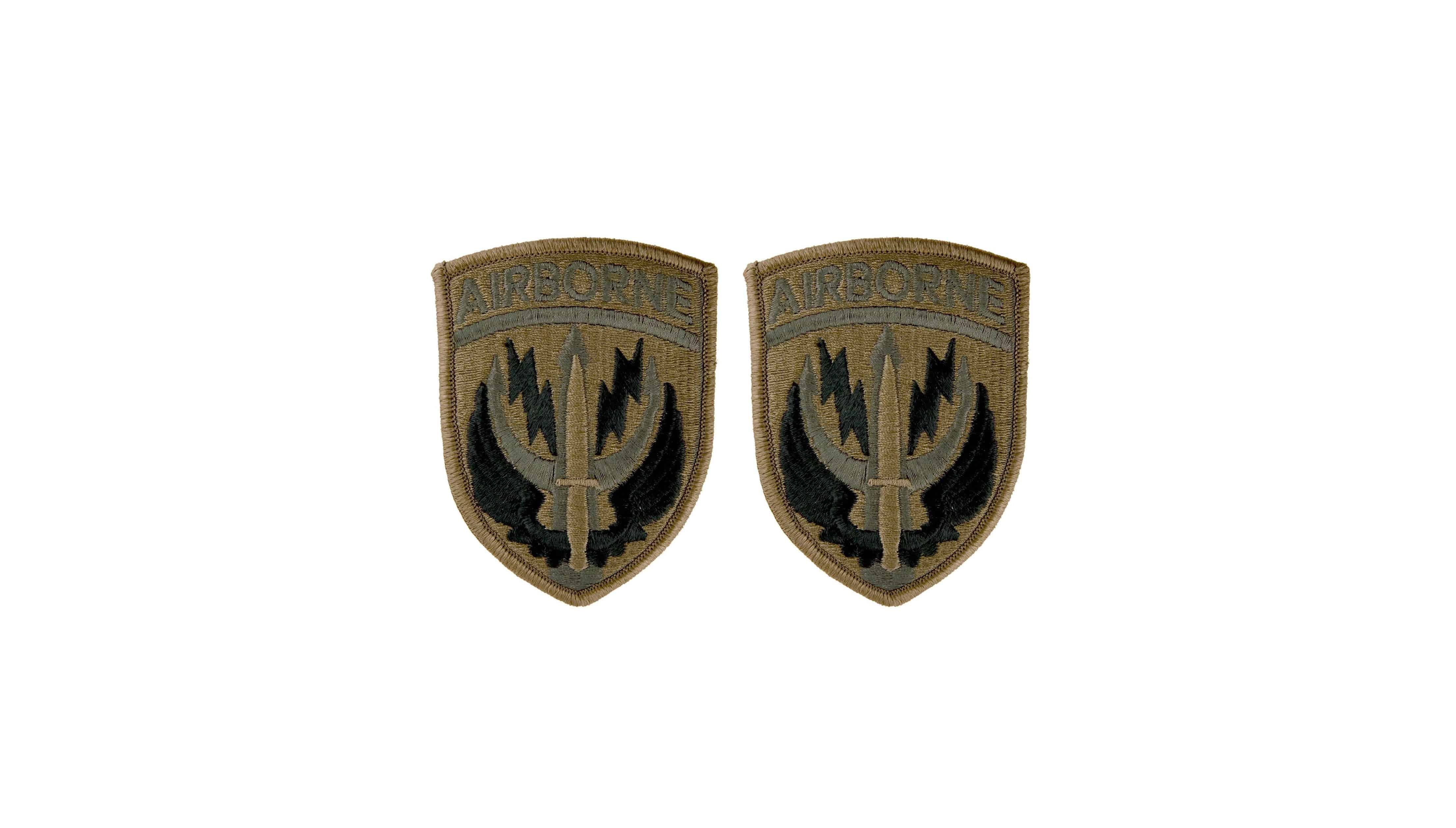 U.S. Army Special Operation Command Central w/ Brown Border and Airborne Tab OCP Patch with Hook Fastener (pair)