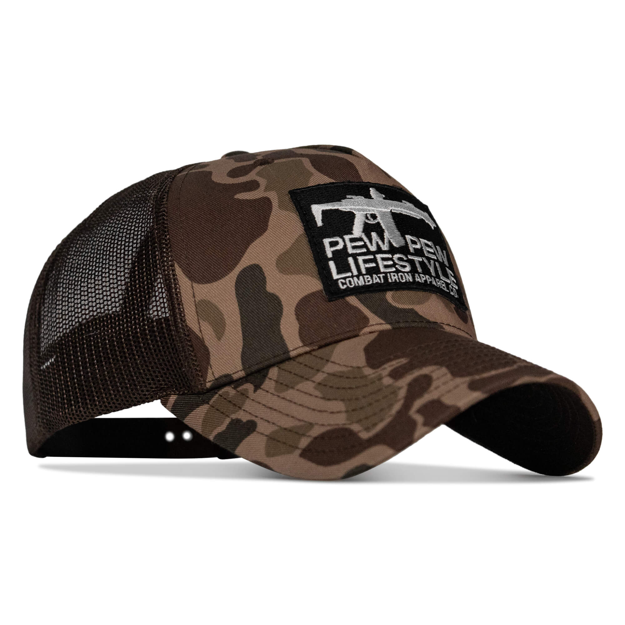 Pew Pew Lifestyle Patch Mid-Profile Mesh Snapback Hat