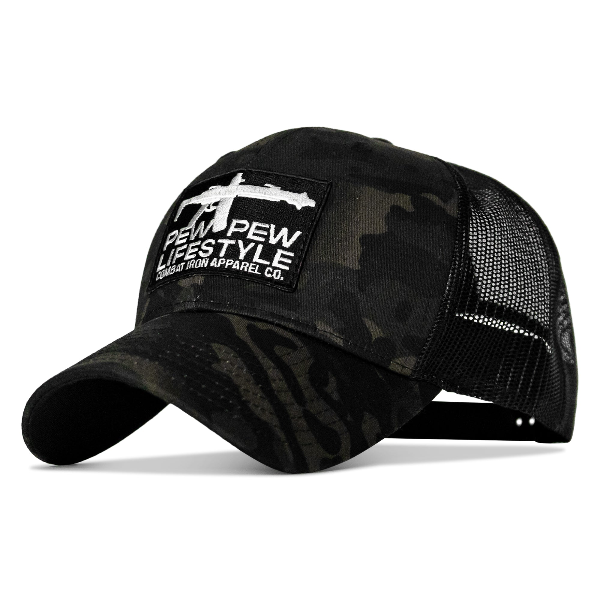 Pew Pew Lifestyle Patch Mid-Profile Mesh Snapback Hat