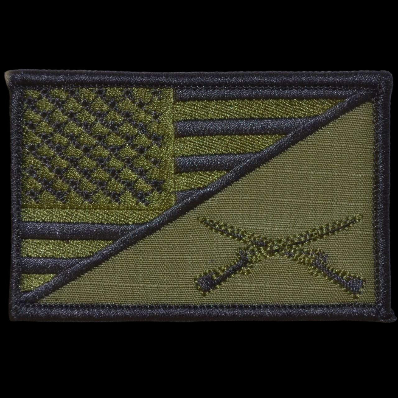 Bandera de infantería de EE. UU. con cruz de fusil: parche de 2,25 x 3,5