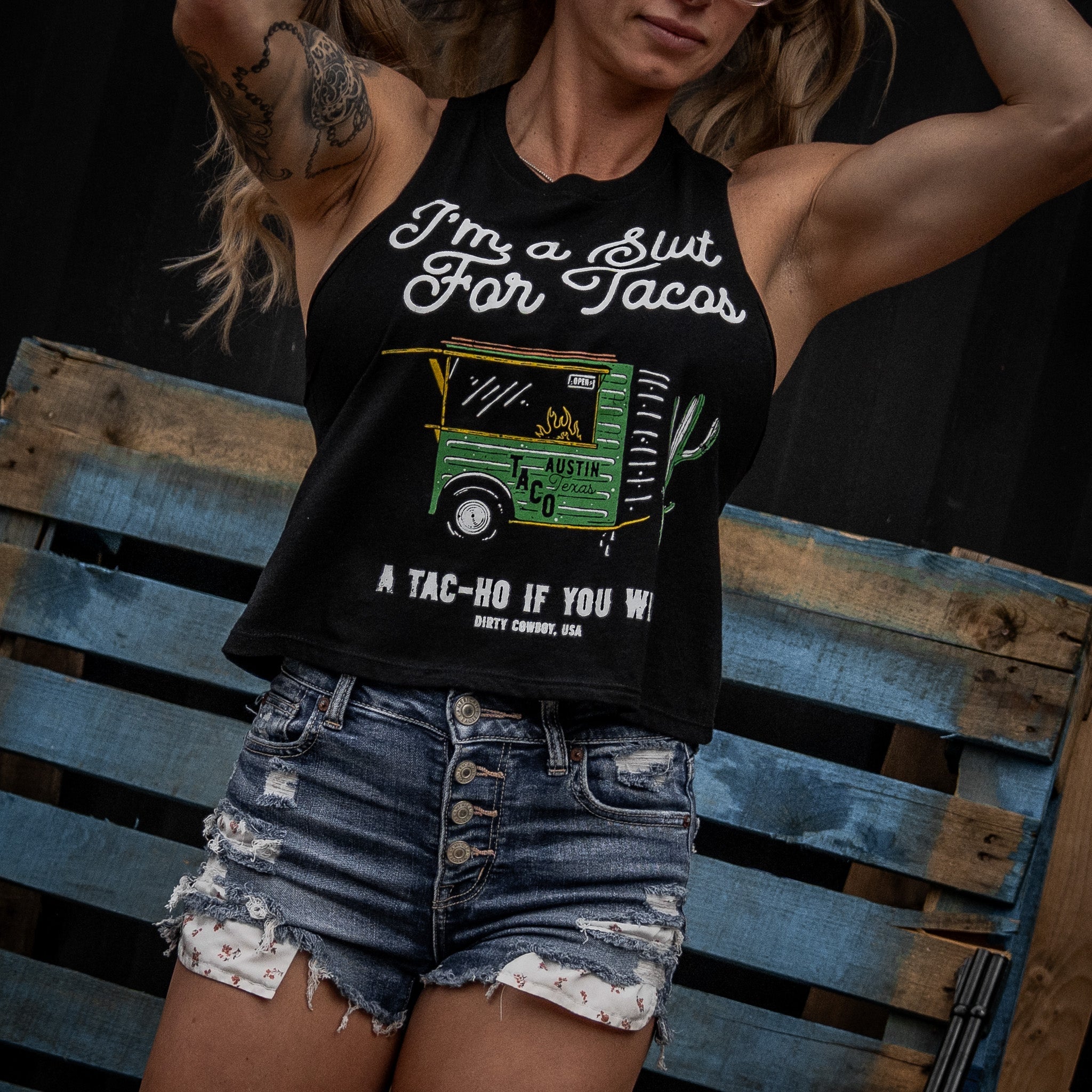 Slut For Taco's Women's Crop Tank Top