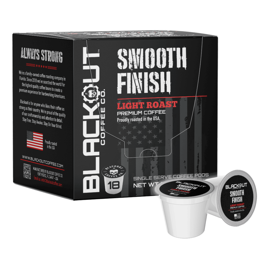 SMOOTH FINISH LIGHT ROAST COFFEE PODS 18CT
