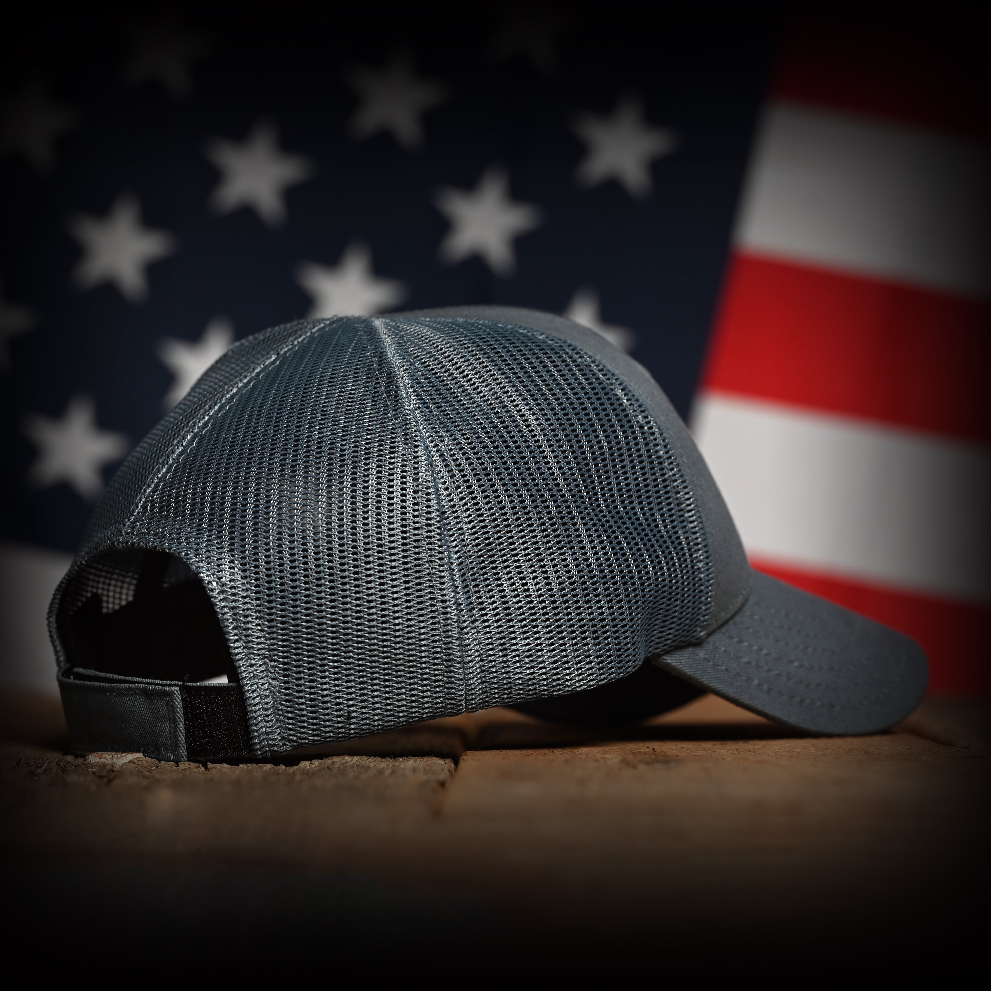 Tonal Blue-Gray American Flag Hat