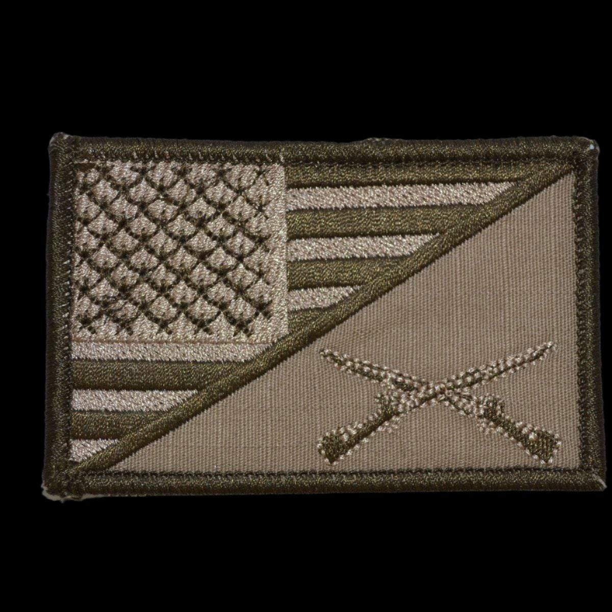 Bandera de infantería de EE. UU. con cruz de fusil: parche de 2,25 x 3,5