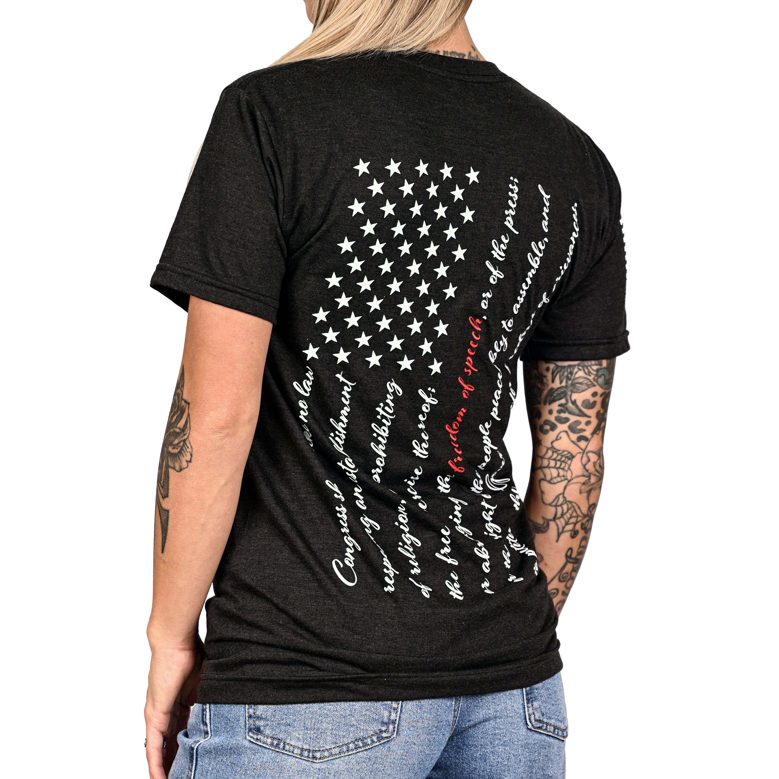 Women's Won't Be Silenced First Amendment Patriotic Tshirt (Boyfriend Fit)