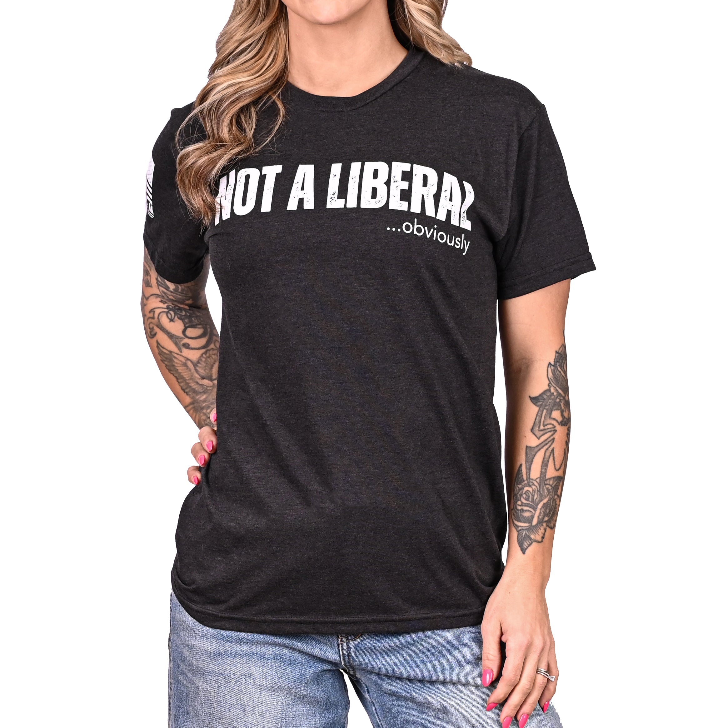 Women's Not A Liberal (Obviously) Patriotic Boyfriend Fit Tshirt