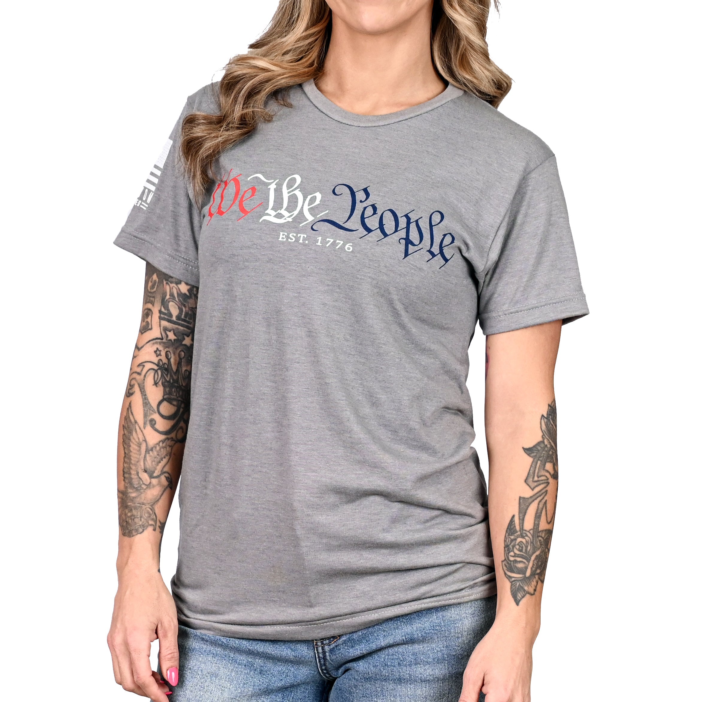 Women's We The People in Red White & Blue Boyfriend Fit Patriotic Tshirt