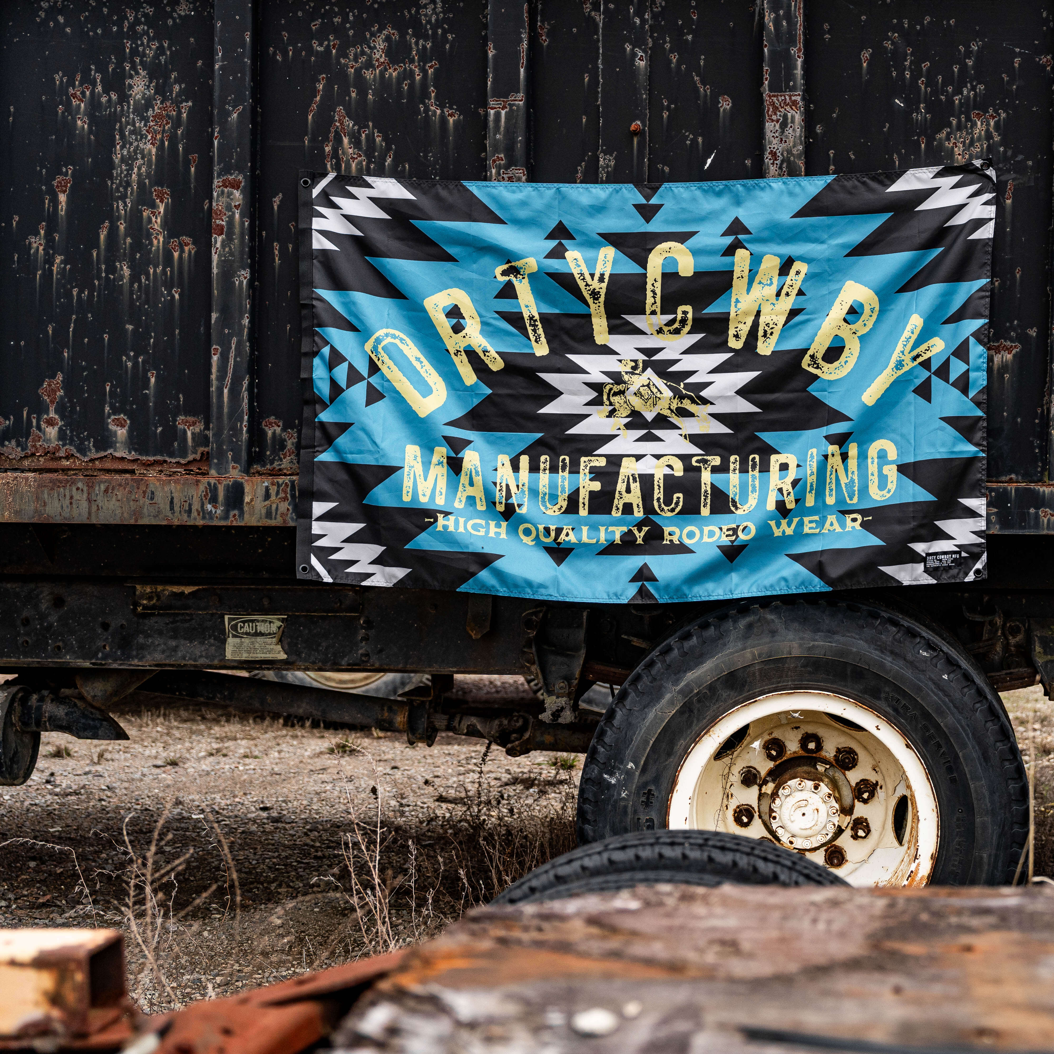 Dirty Cowboy Branded Aztec Flag