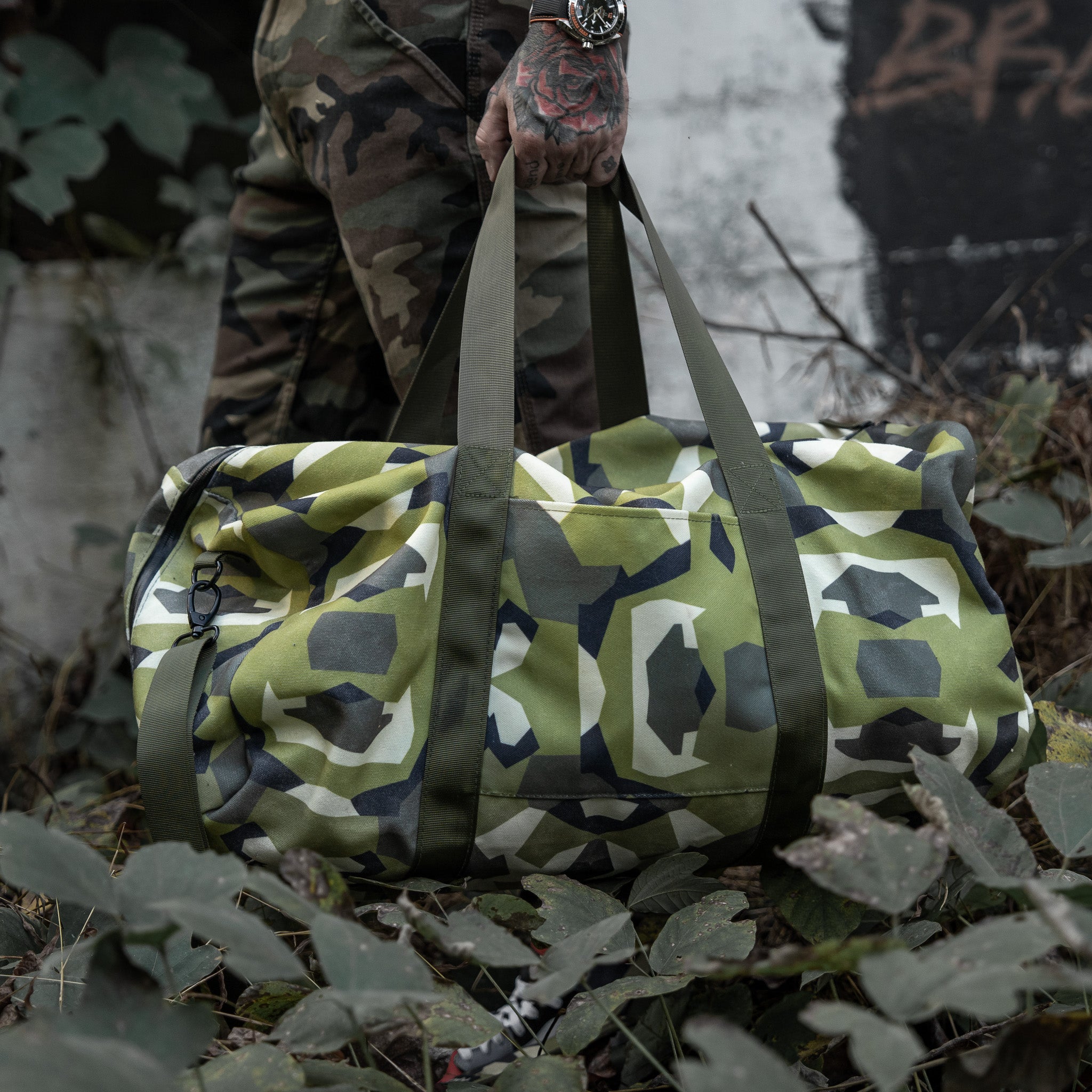 Wasserdichte XL 57,5-Liter-Duffel-Tasche aus gewachster Baumwolle