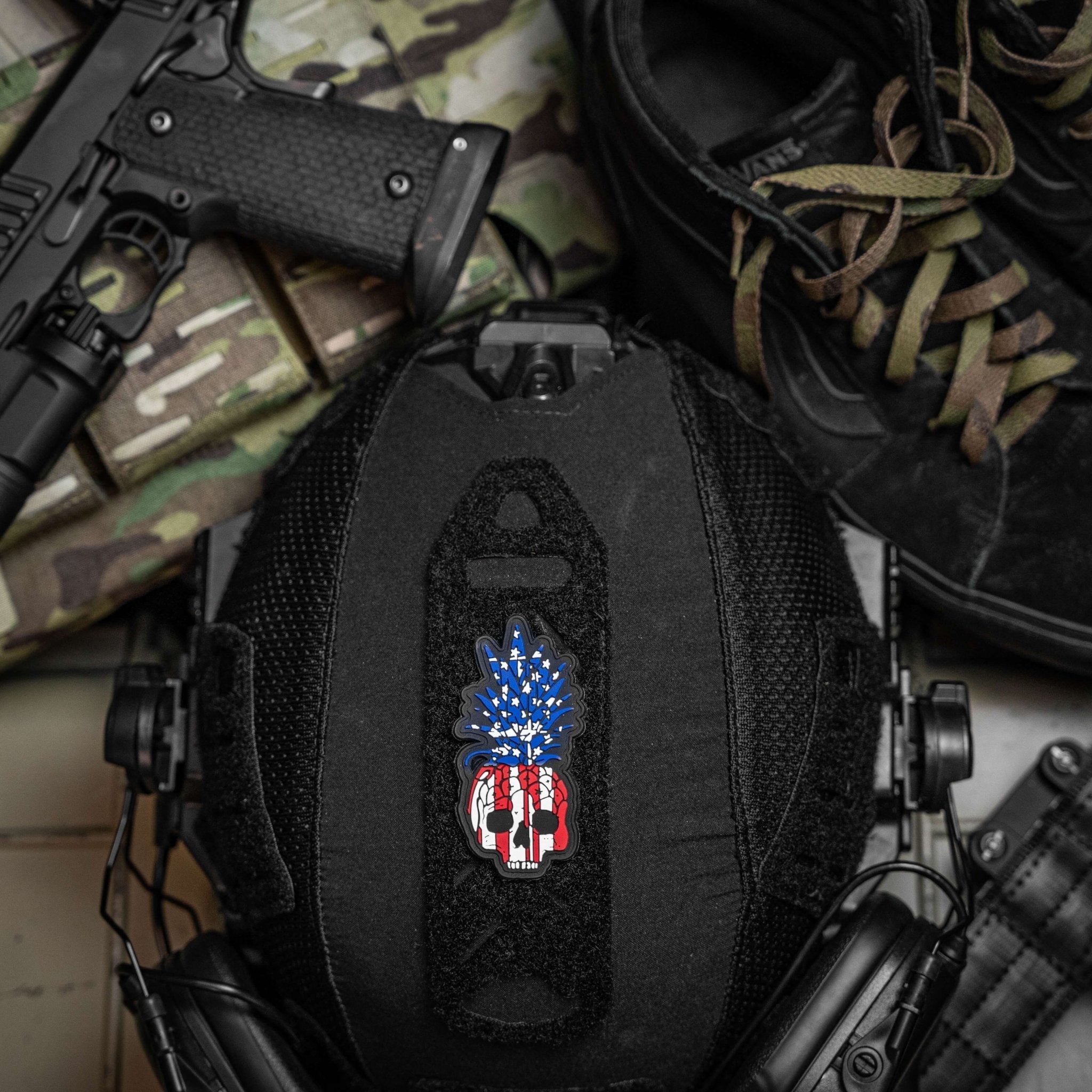 USA Pineapple Skull PVC Patch