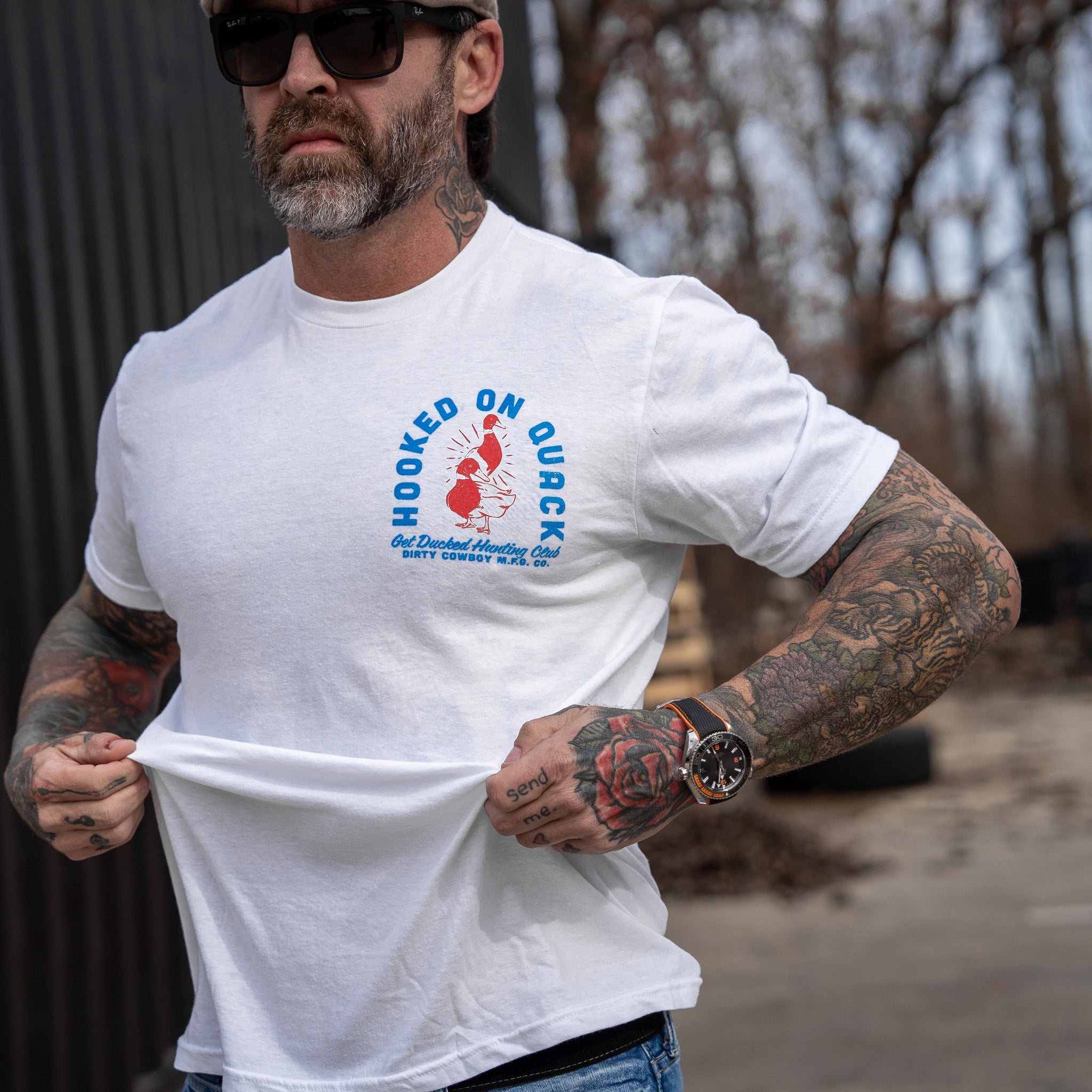 Hooked On Quack Hunter ' Get Ducked' Men's T-Shirt