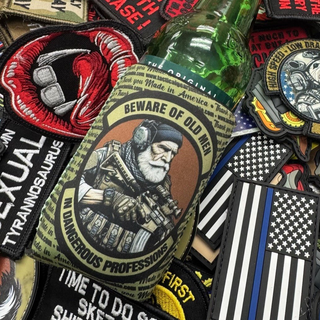 TGJ Neoprene TactiCooler - Beware of Old Men In Dangerous Professions