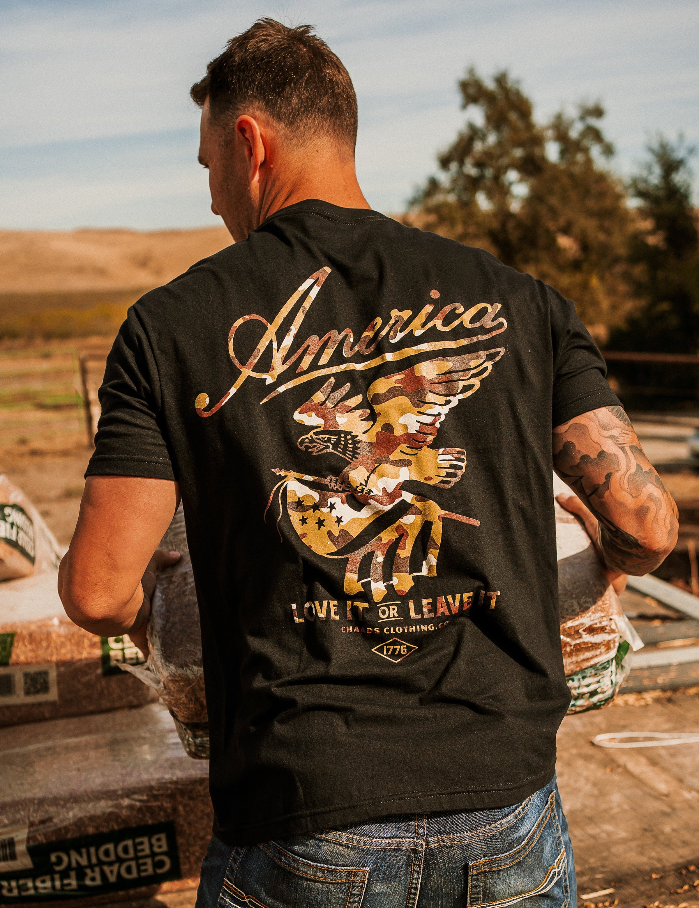 Love It or Leave It Camo T-Shirt – Black | The Brave Ones