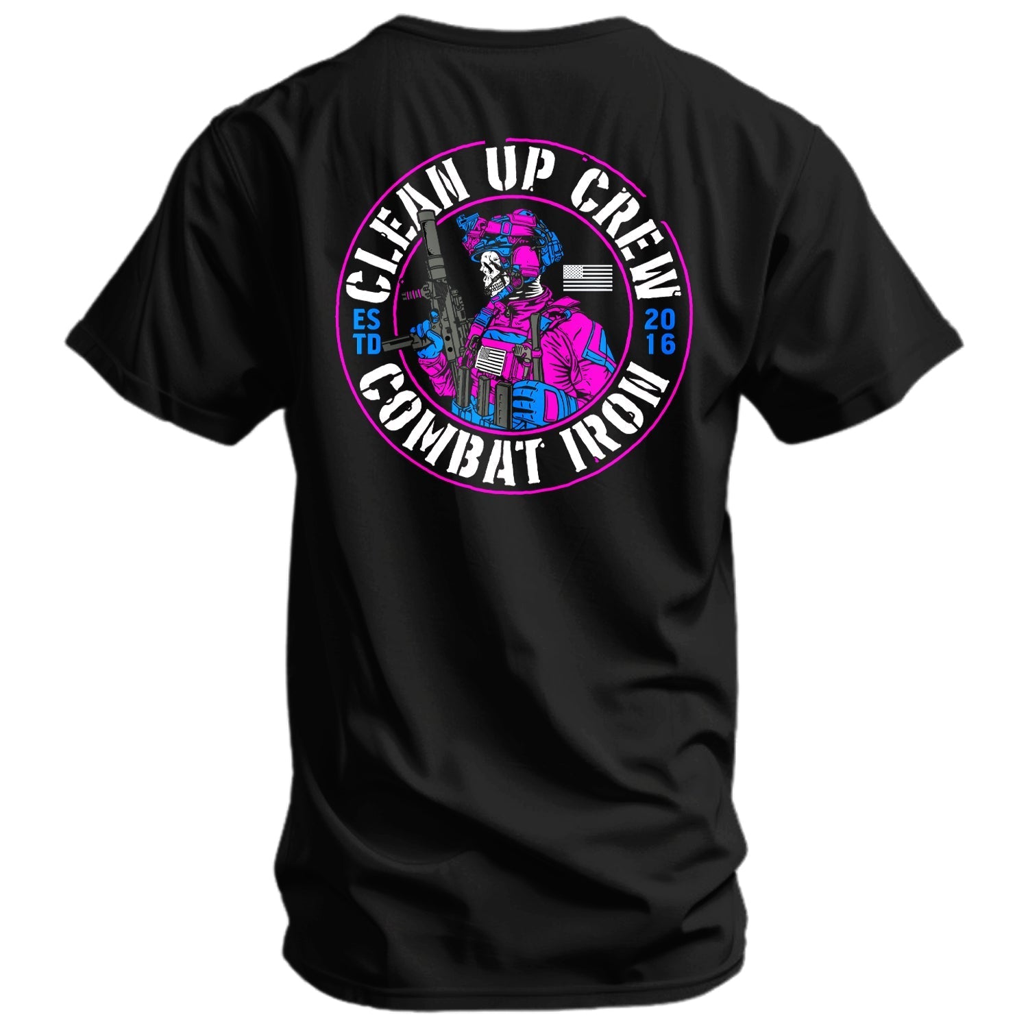 Herren-T-Shirt mit Totenkopfmotiv „Clean up Crew Operator“