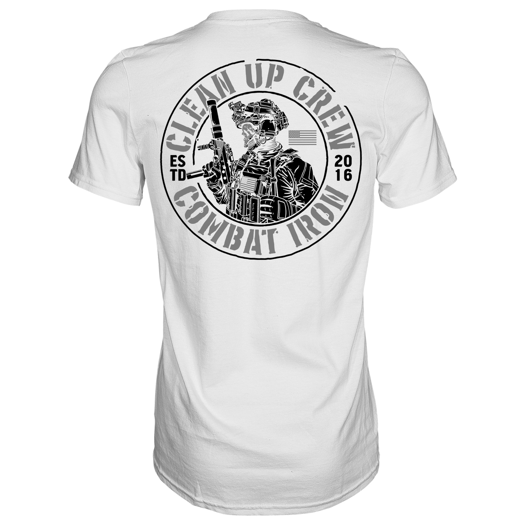 Herren-T-Shirt mit Totenkopfmotiv „Clean up Crew Operator“