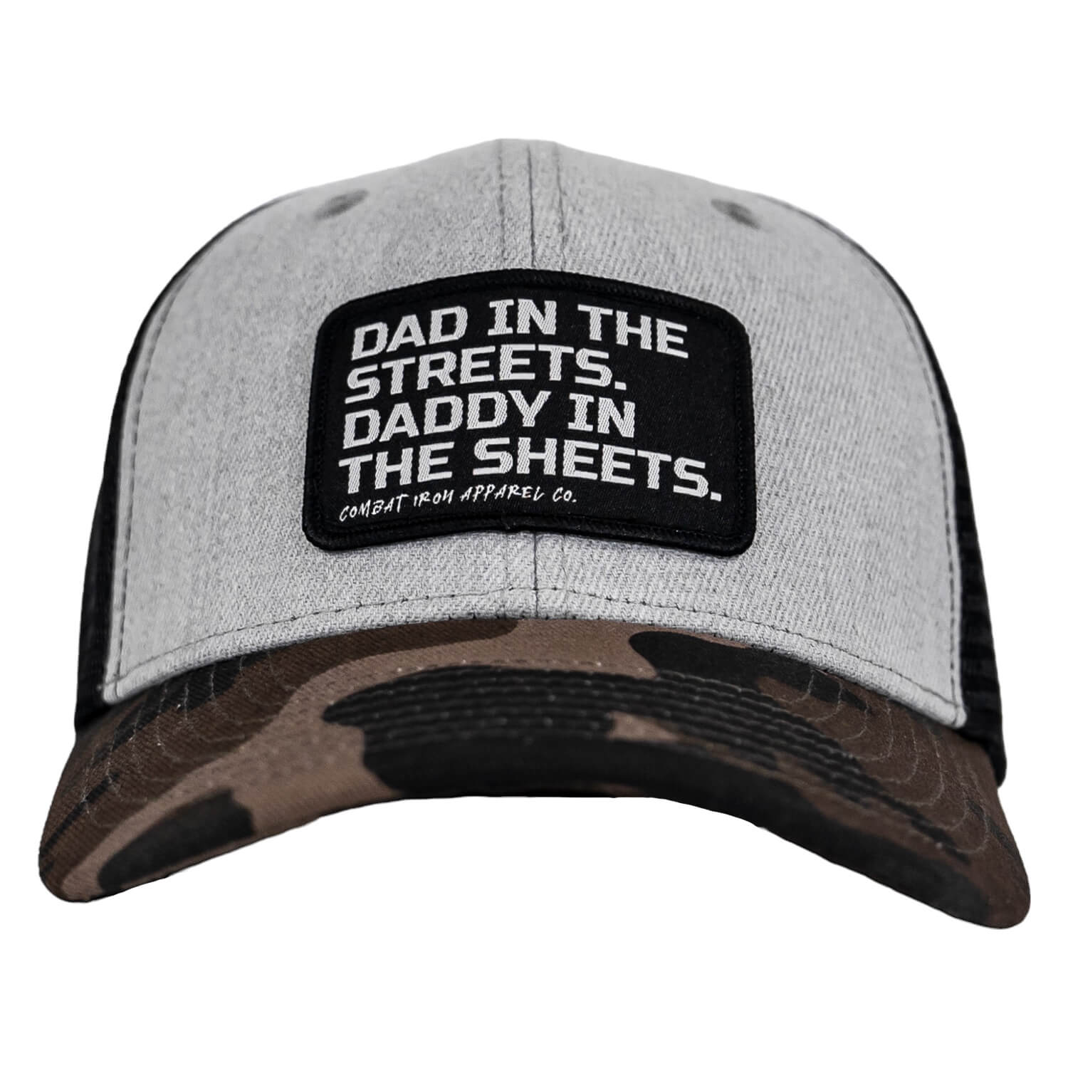 Dad In The Streets. Daddy In The Sheets. Black Patch Snapback Cap