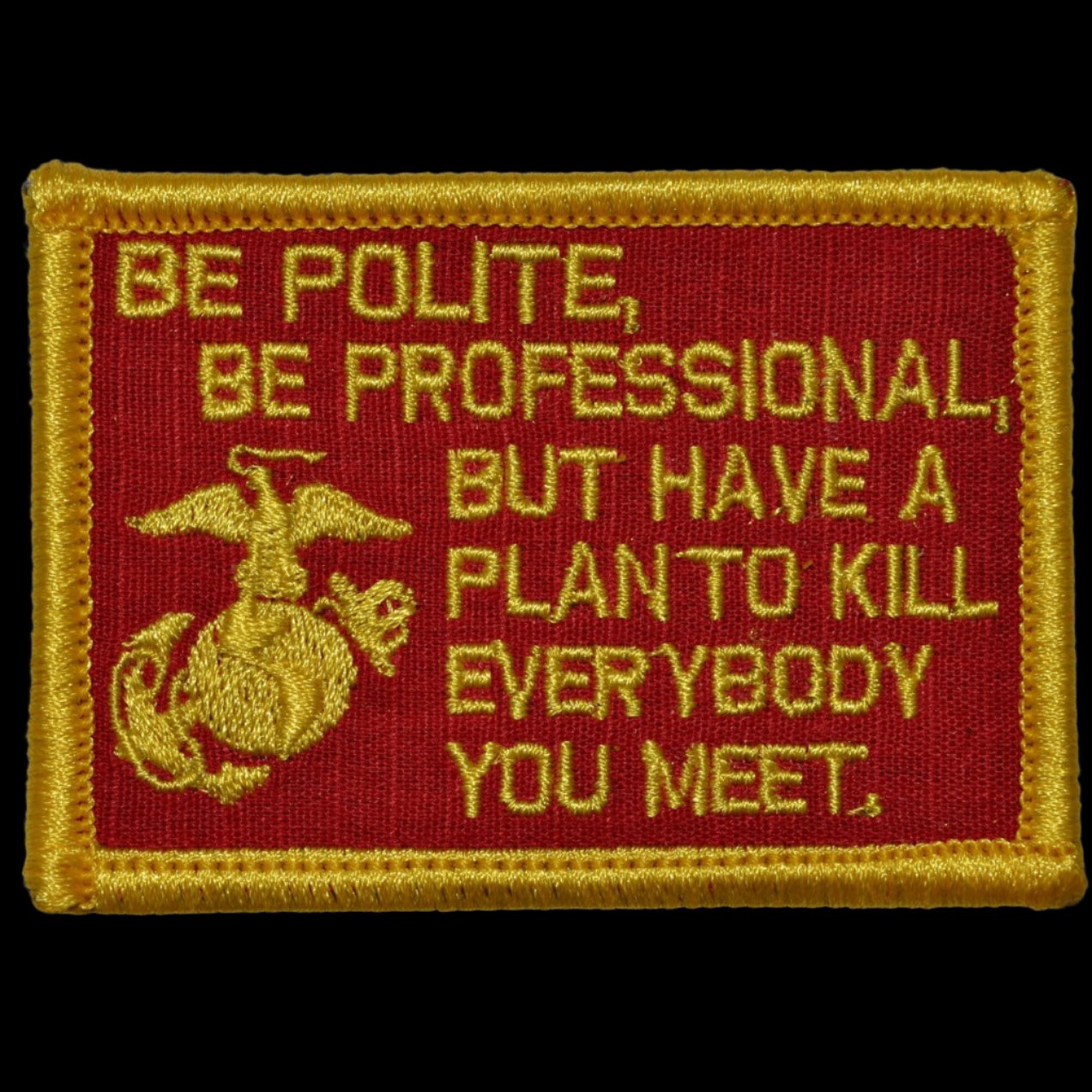 Sea cortés, sea profesional Cita de Mattis del Cuerpo de Infantería de Marina de los EE. UU. - Parche 2x3