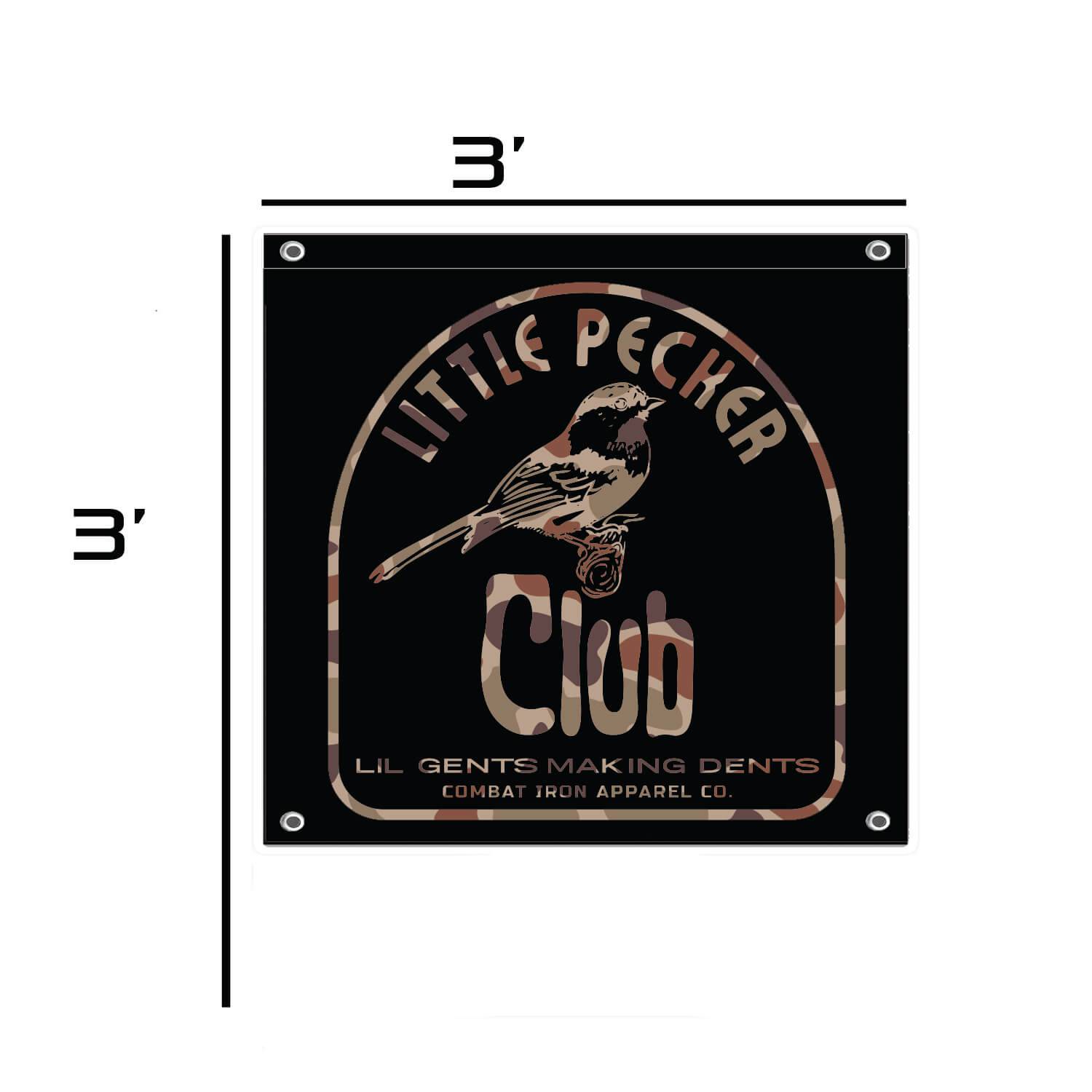 Little Pecker Club 3' X 3' Wandflagge