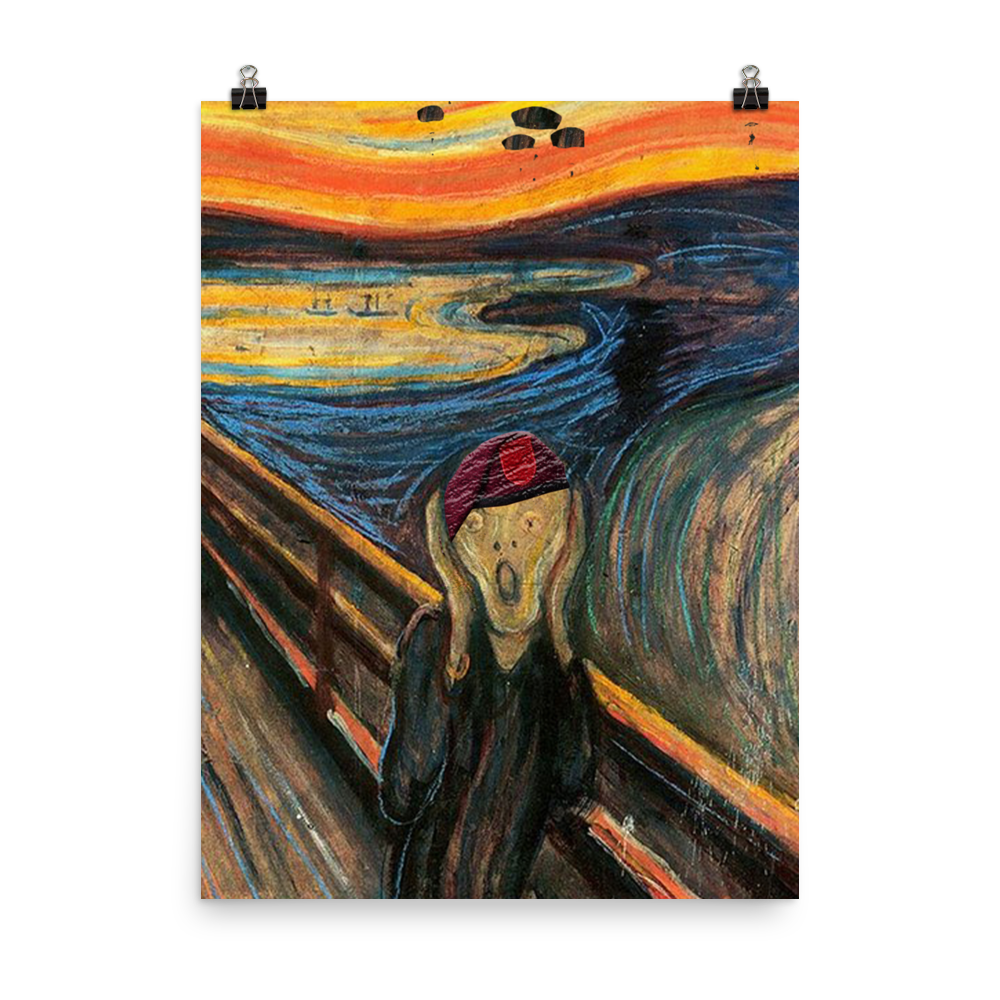 Screaming Airborne Man Poster