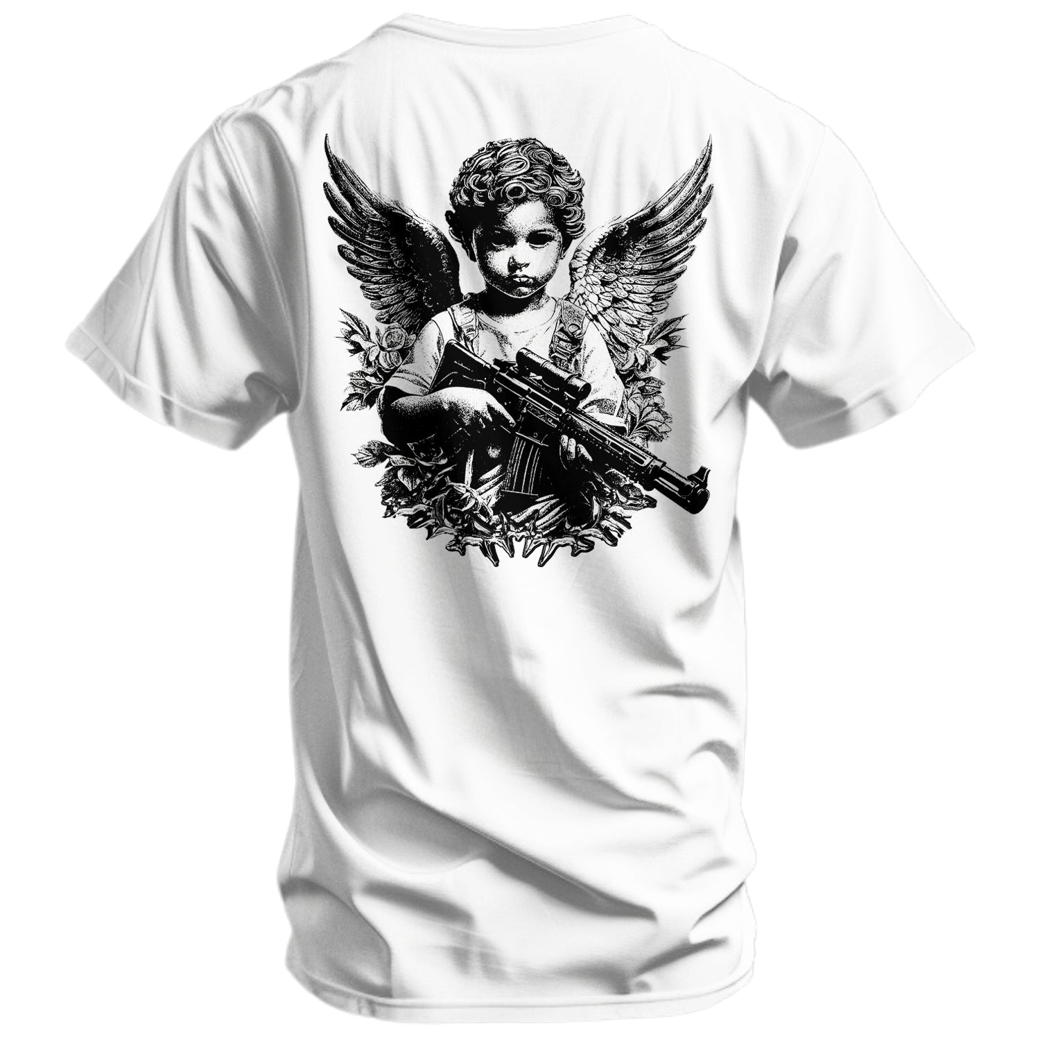 Das Herren-T-Shirt "Bewaffneter Schutzengel"