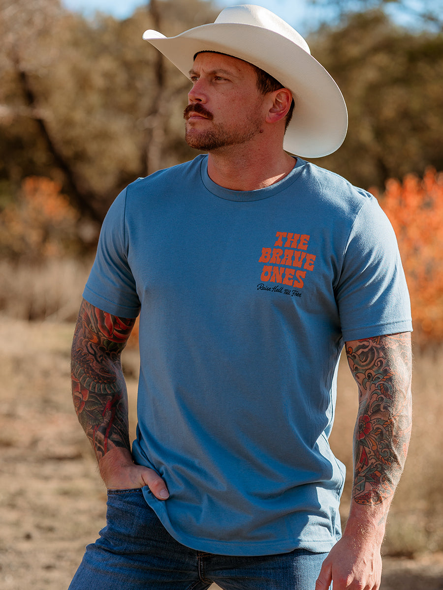 Raise Hell II T-Shirt- Blue | The Brave Ones