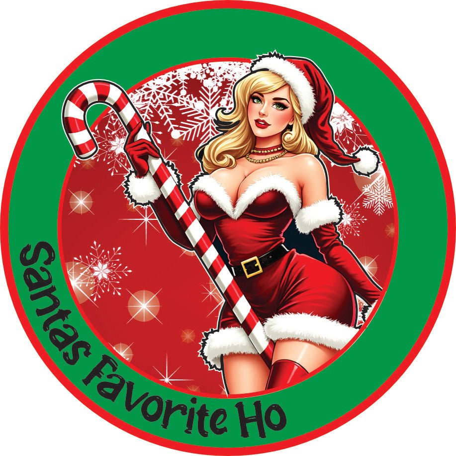 STICKER - Santa's Favorite Ho - Mrs. Claus - 3"